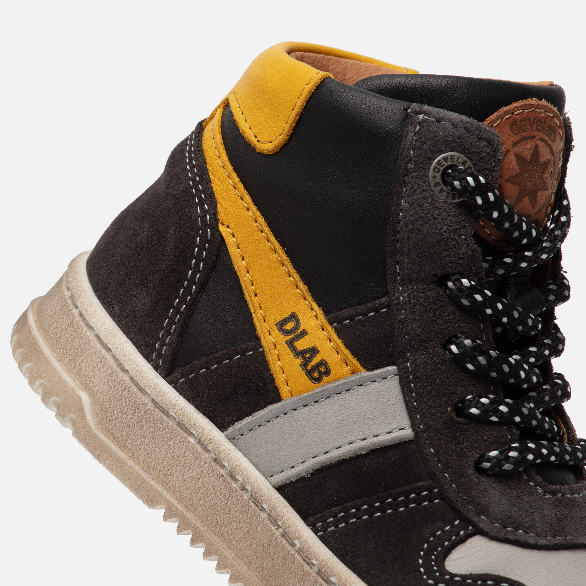 Develab Mid Cut Sneakers zwart Leer afbeelding 4