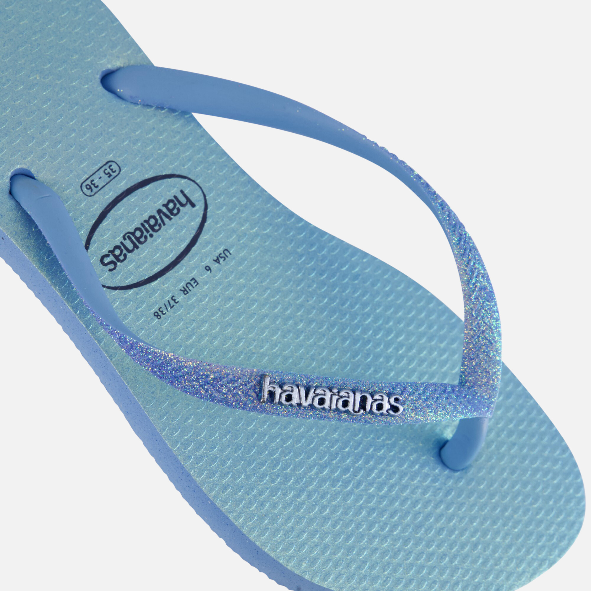 Havaianas Slim Glitter Slippers blauw Rubber afbeelding 3