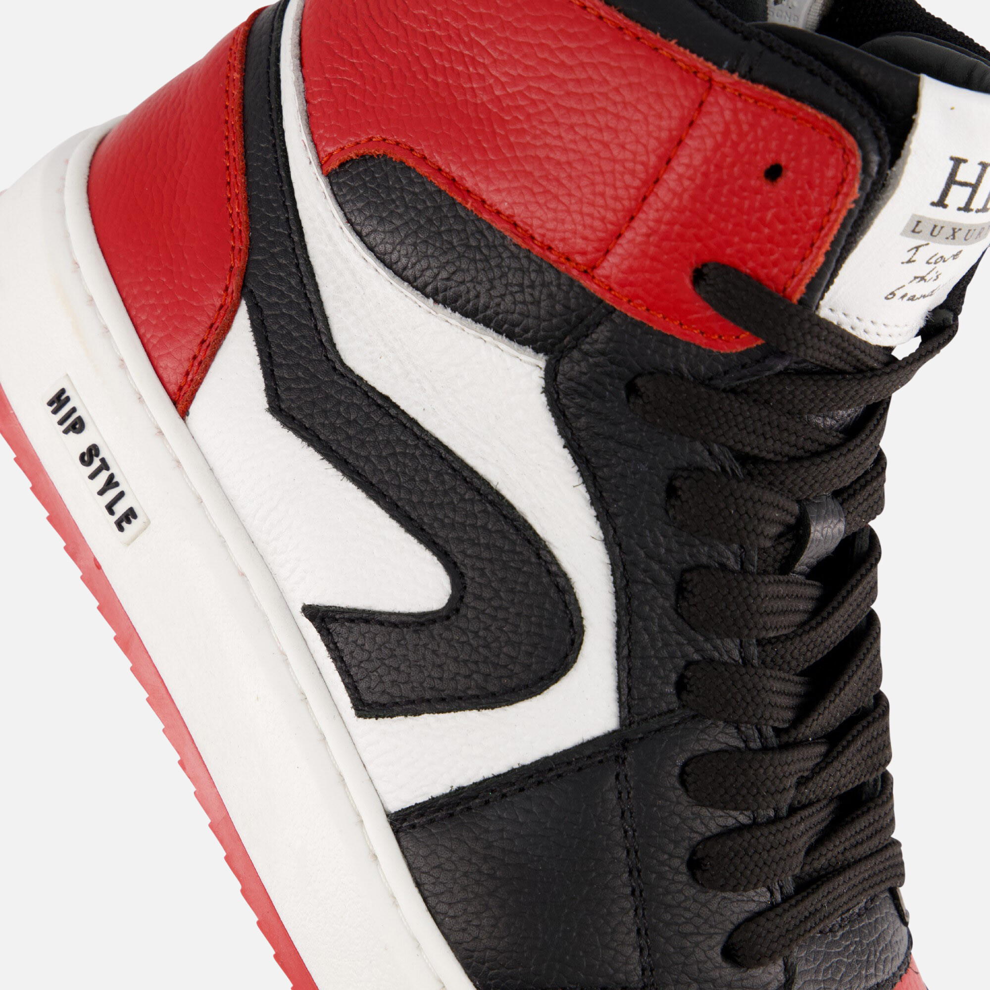 HIP Sneakers rood Leer afbeelding 4