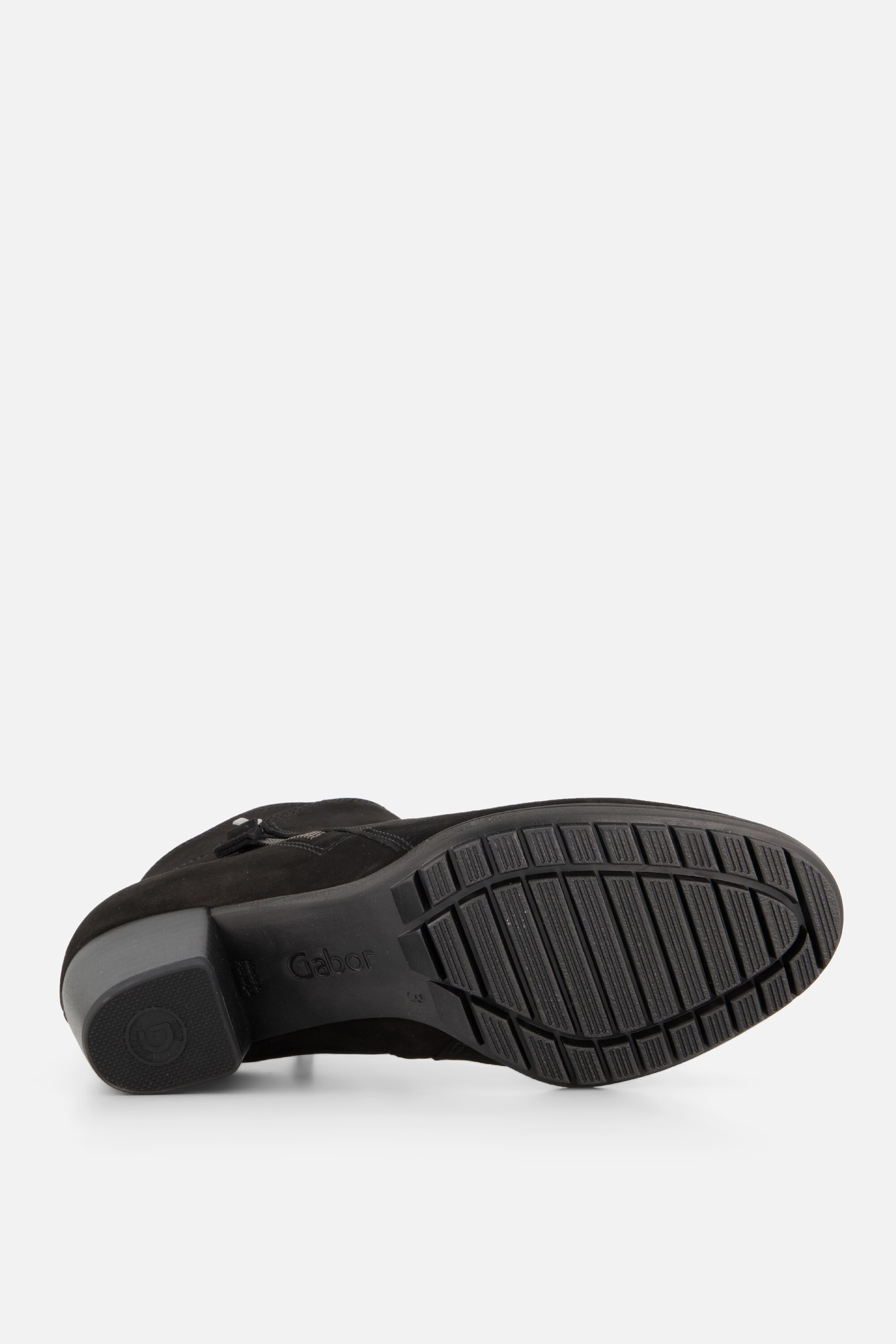 Gabor Enkellaarsjes met hak zwart Nubuck afbeelding 3