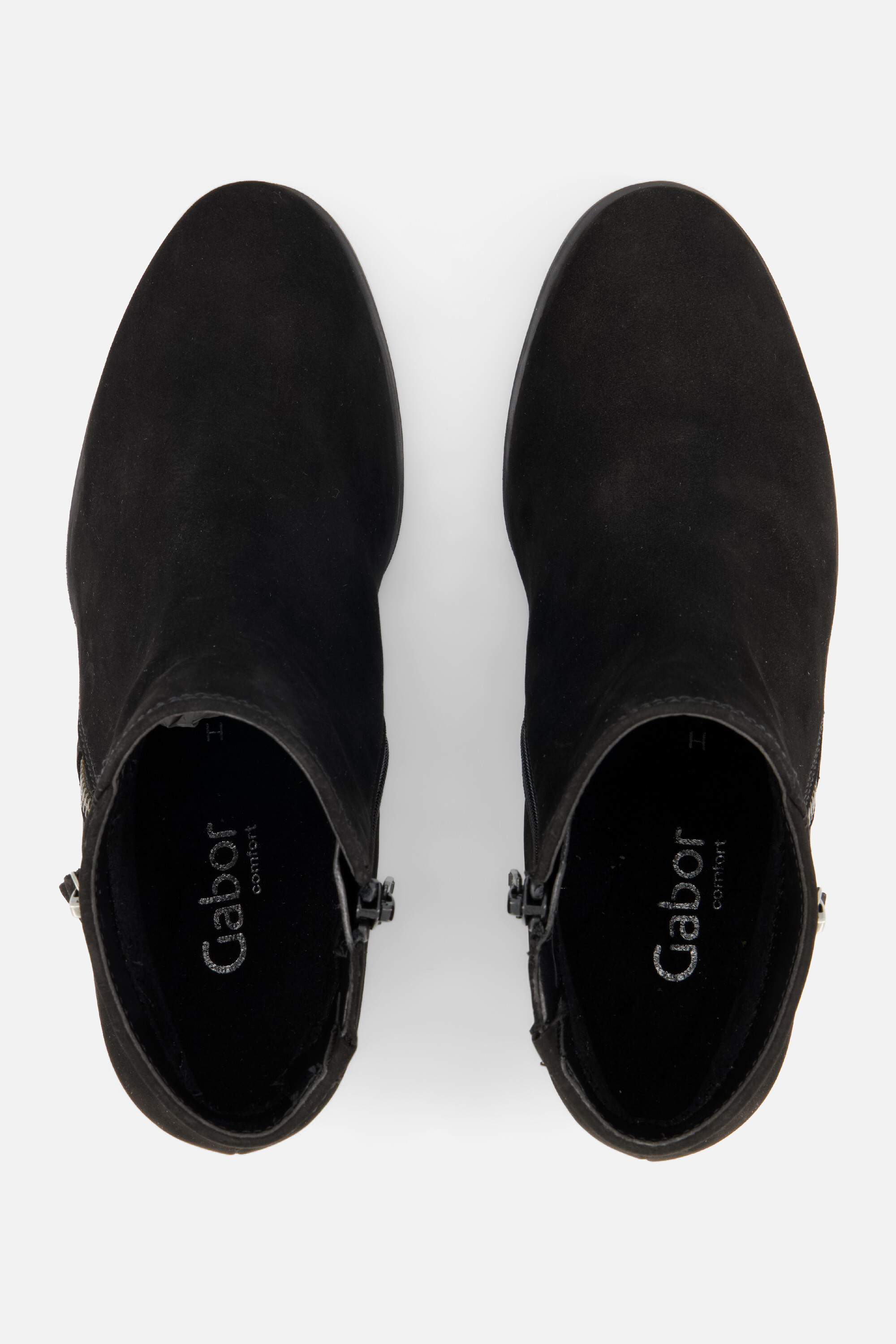 Gabor Enkellaarsjes met hak zwart Nubuck afbeelding 2