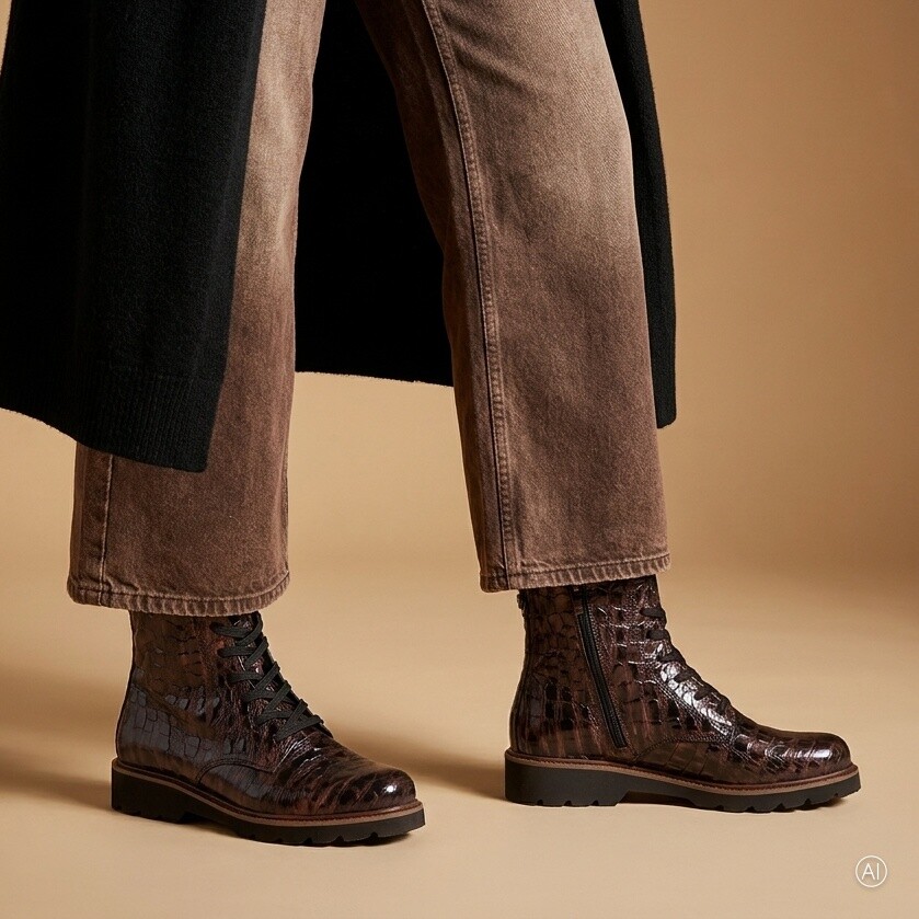 Remonte Remonte Veterboots bruin Croco Lak