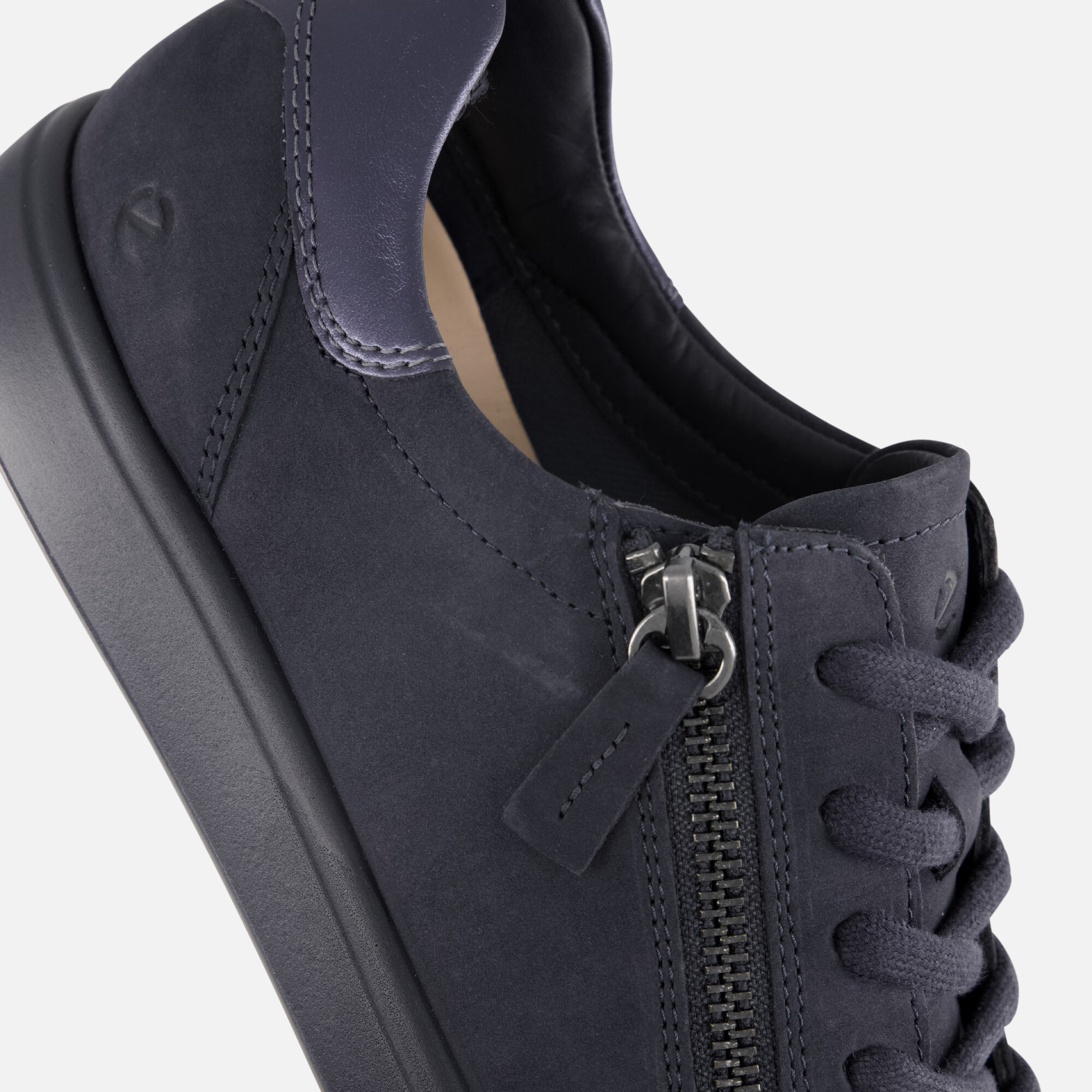 Ecco Soft 7 Slide Sneakers blauw Nubuck afbeelding 4