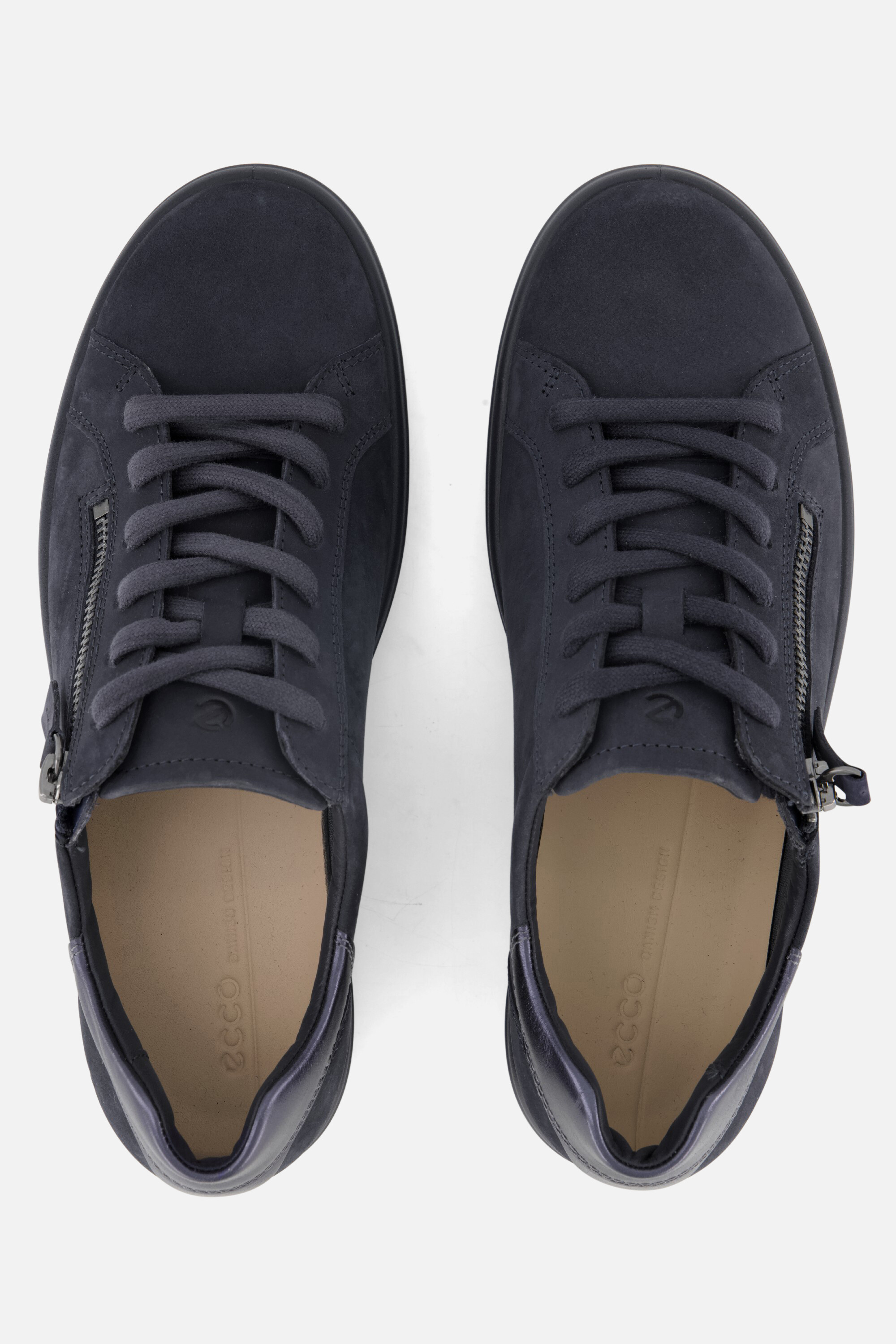 Ecco Soft 7 Slide Sneakers blauw Nubuck afbeelding 2