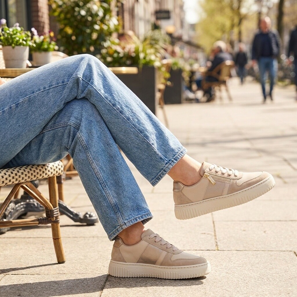 Rieker Sneakers beige Synthetisch