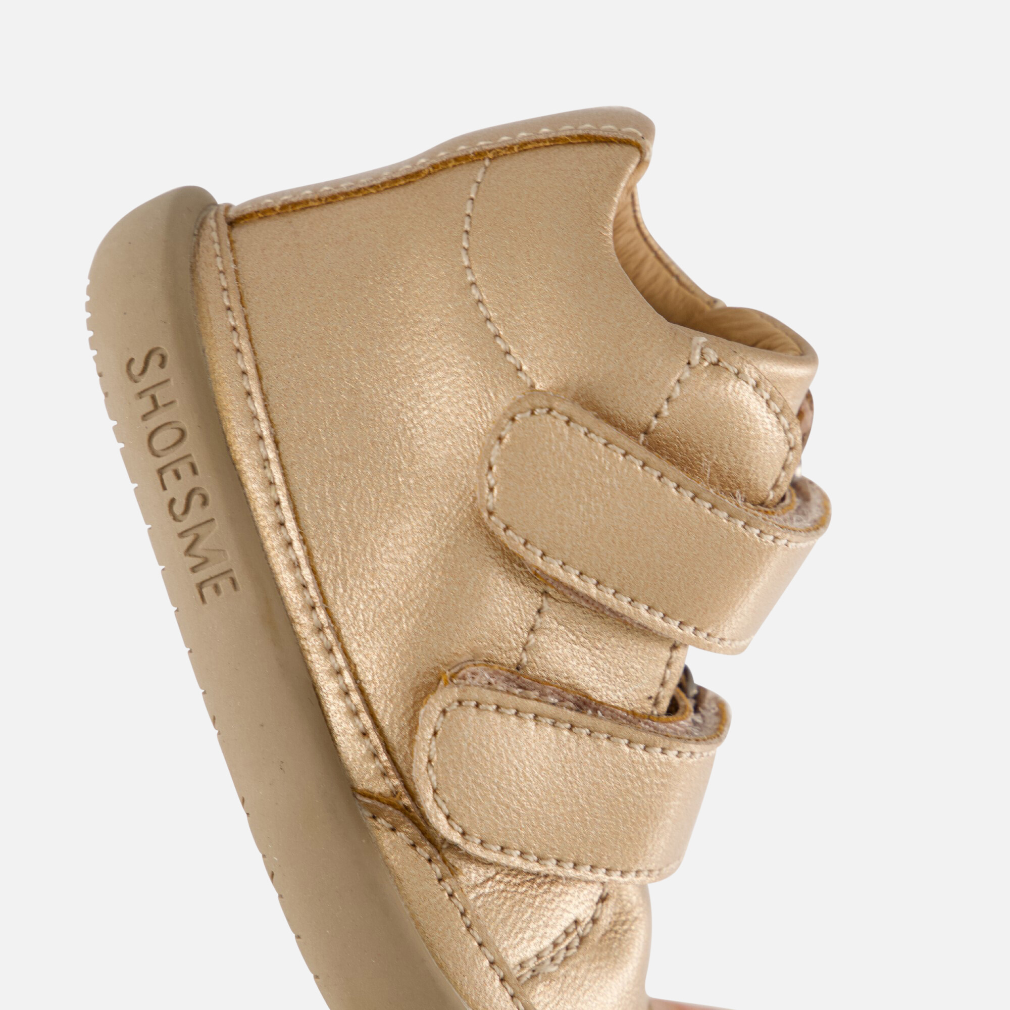 Shoesme leren lopen schoenen met velcro goud afbeelding 4