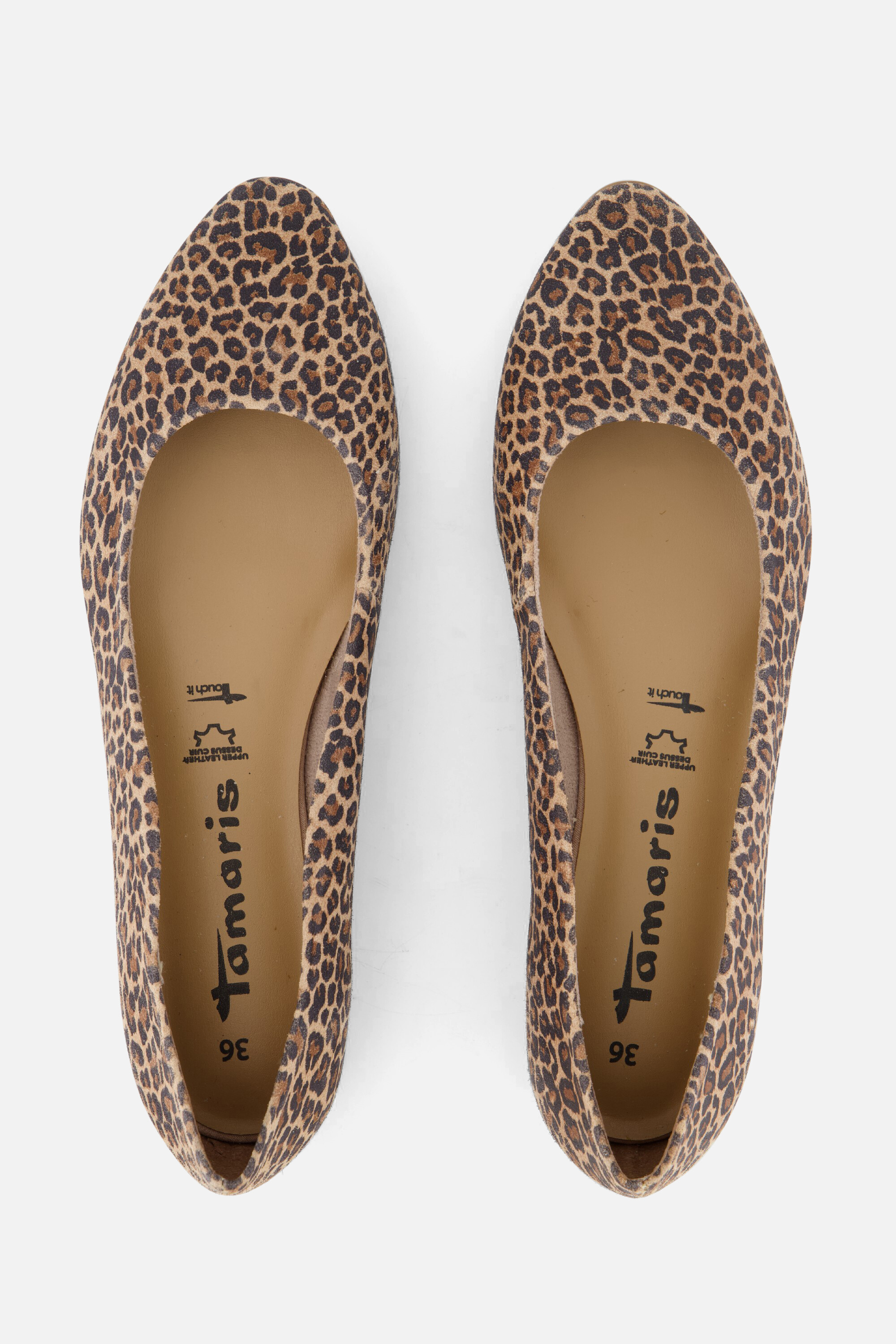 Tamaris Leopard Ballerina's bruin Leer afbeelding 3