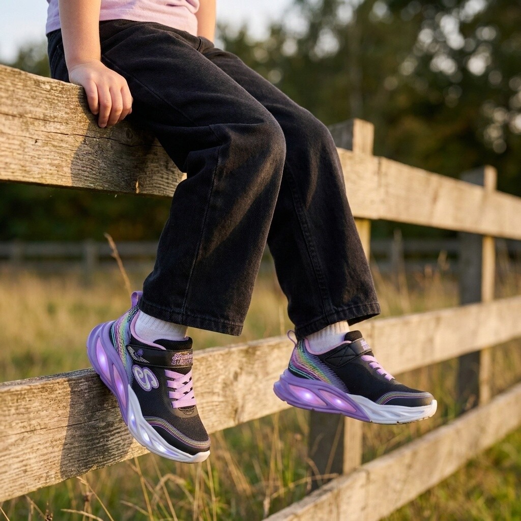Skechers Skechers S-Lights Cosmic Glow Sneakers zwart
