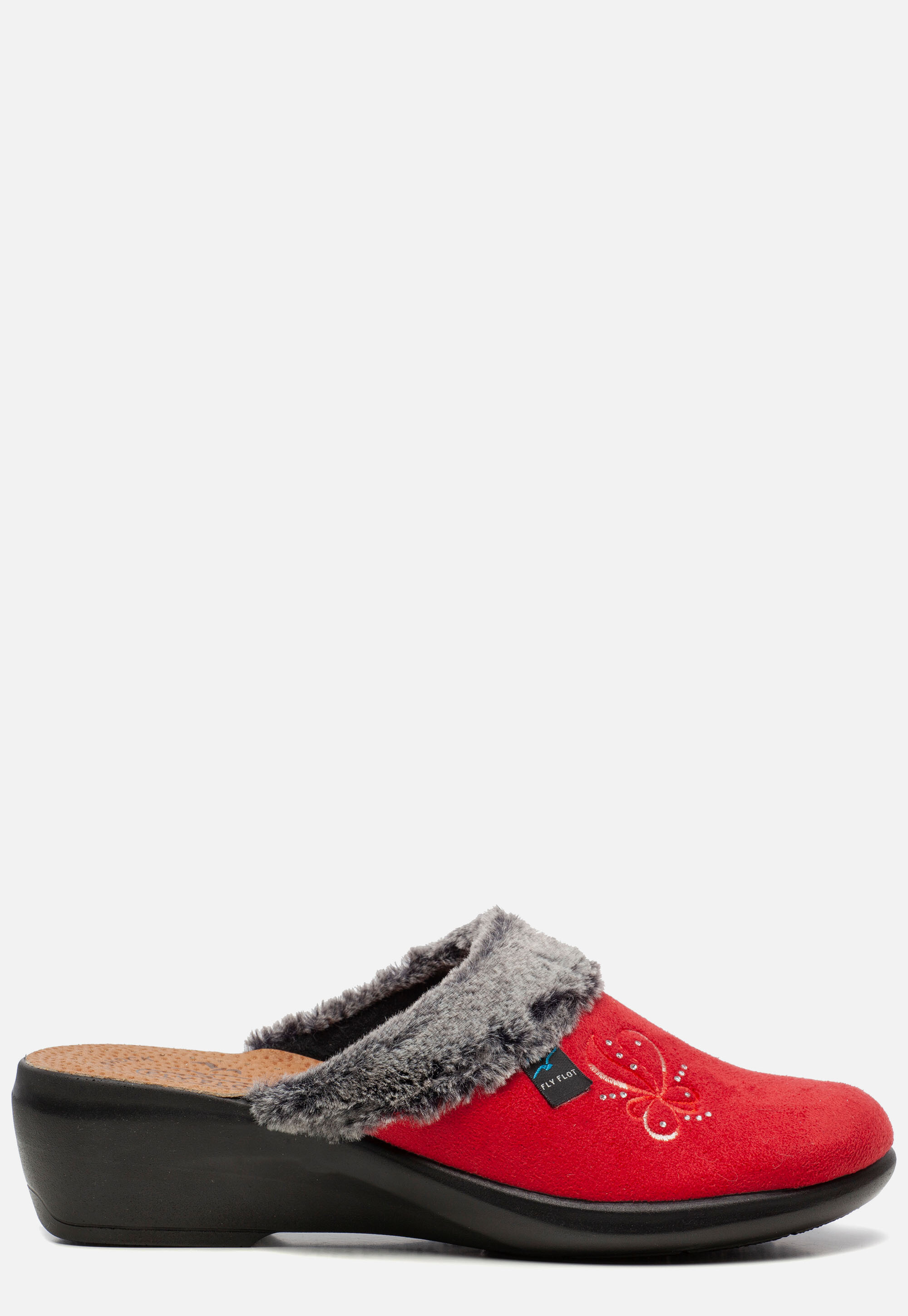 Fly Flot Pantoffels rood Textiel afbeelding 2