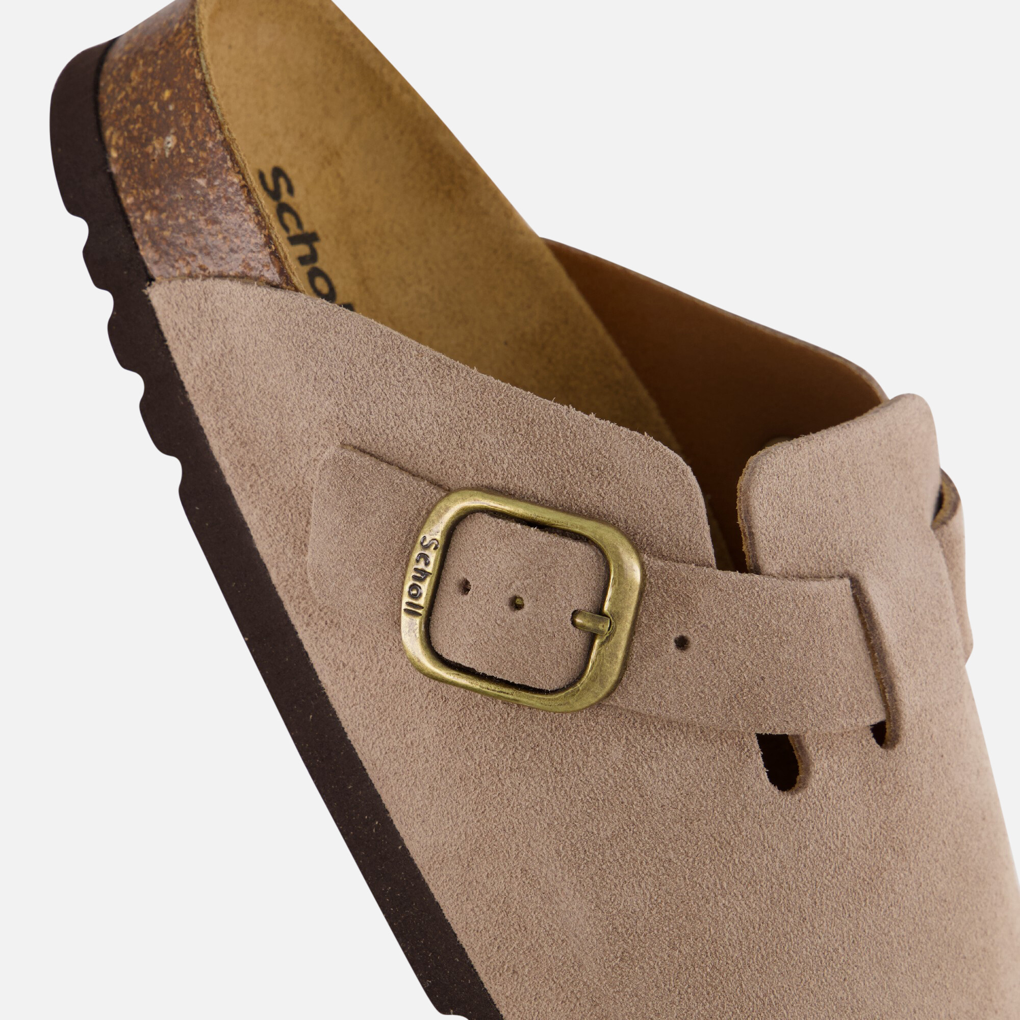 Scholl Fae Clog Slippers beige Suede afbeelding 3