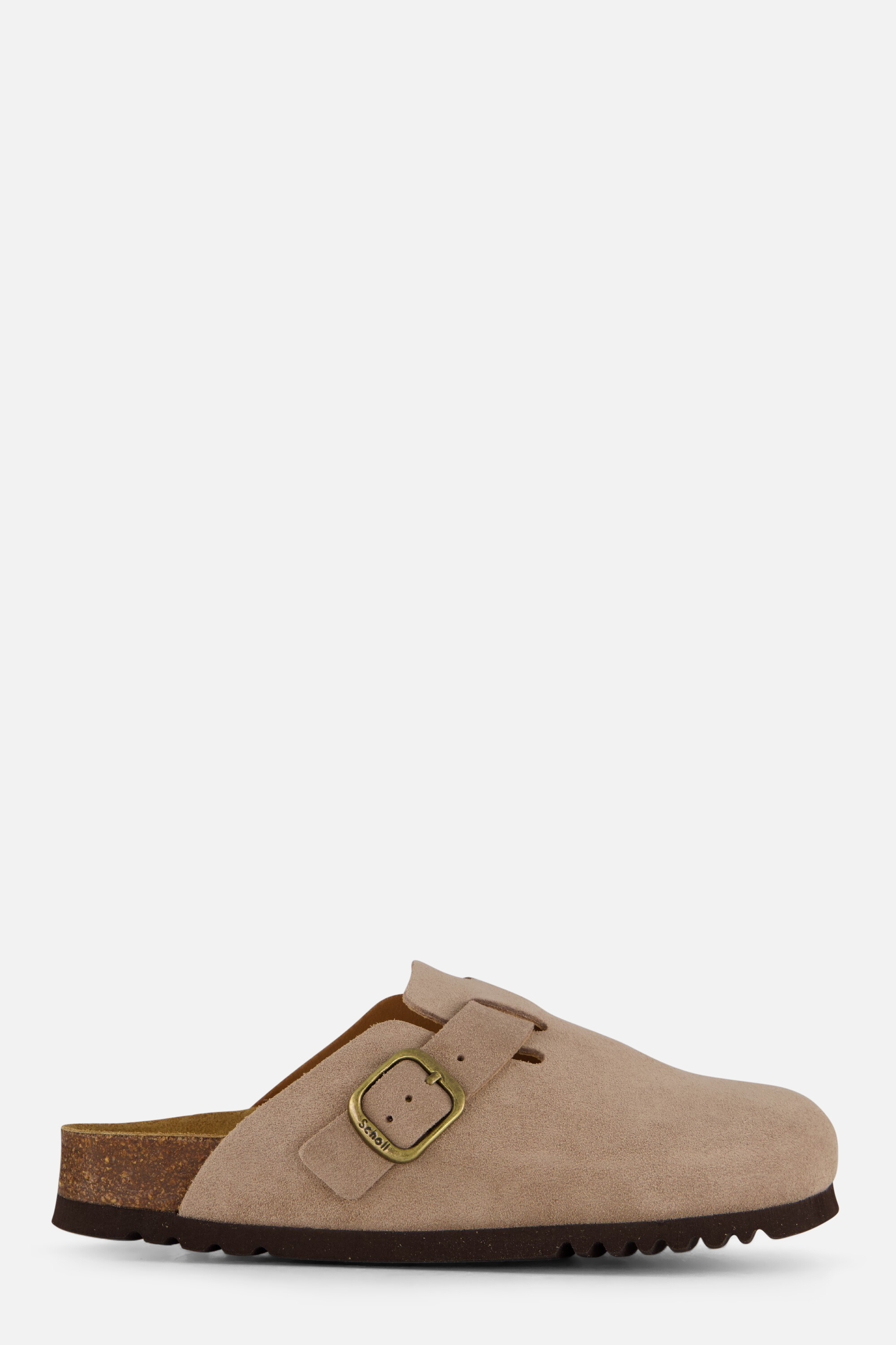 Scholl Fae Clog Slippers beige Suede afbeelding 4