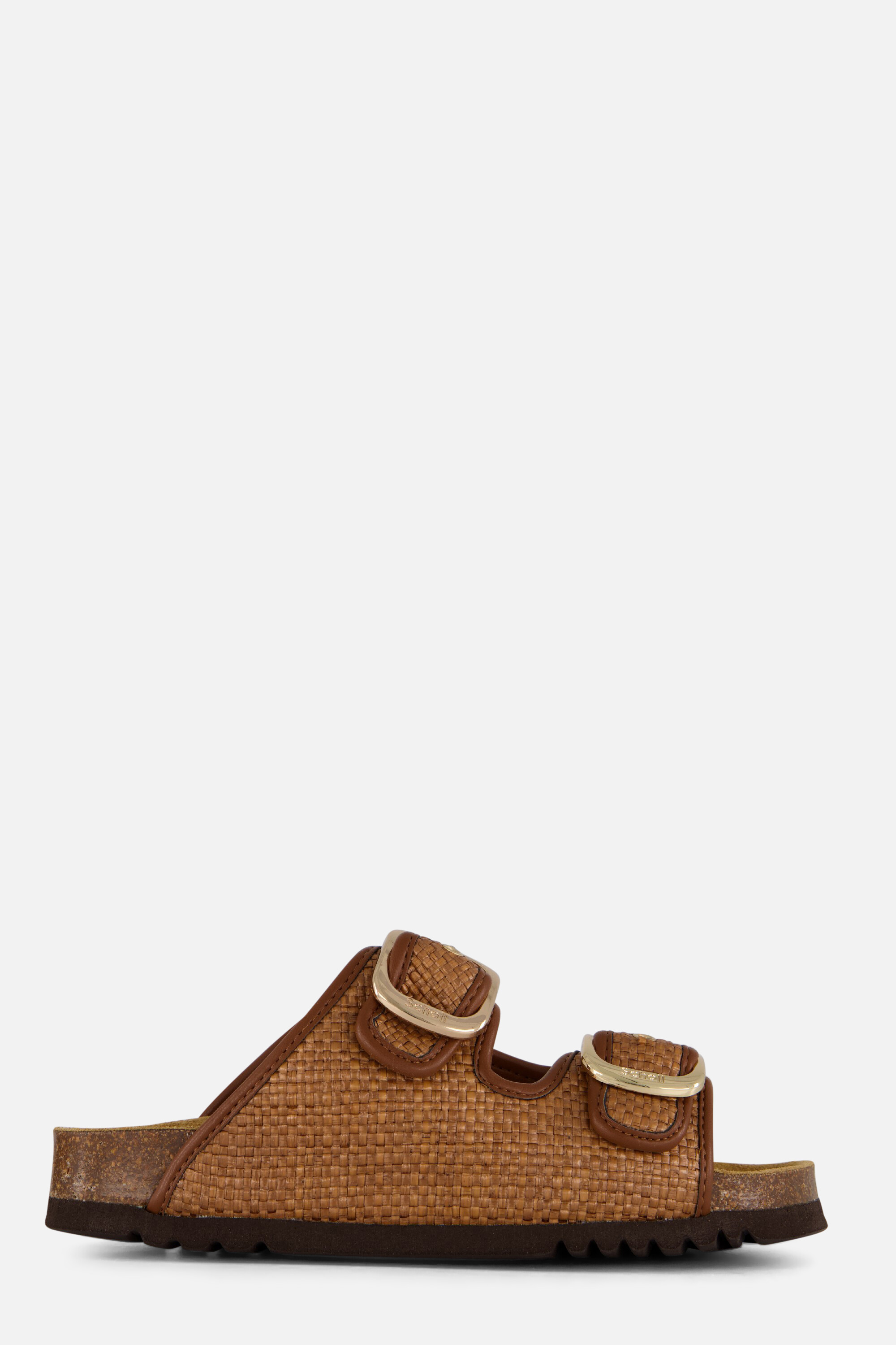Scholl Noelle Raffia Slippers cognac Textiel afbeelding 4