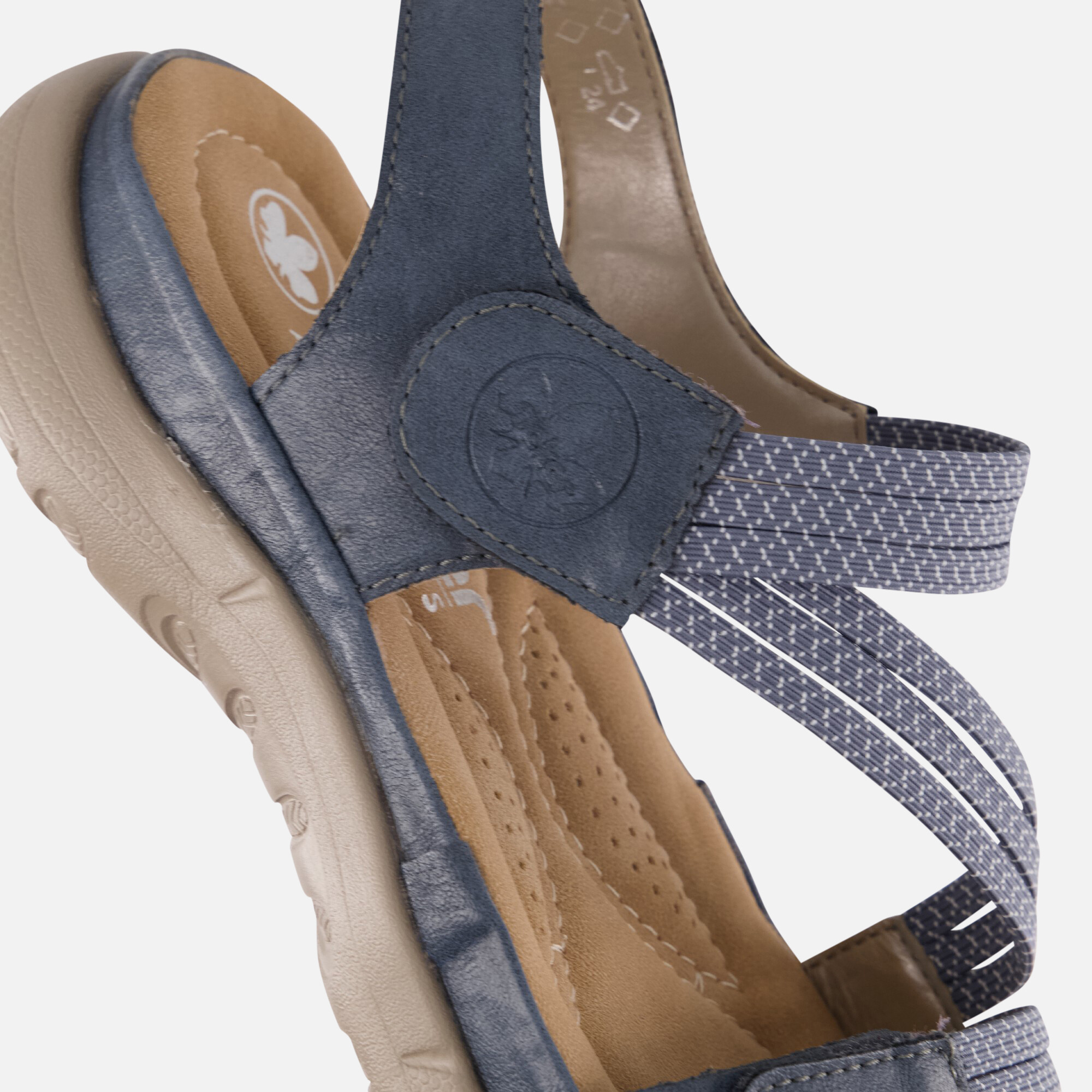 Rieker Sandalen blauw Textiel afbeelding 3
