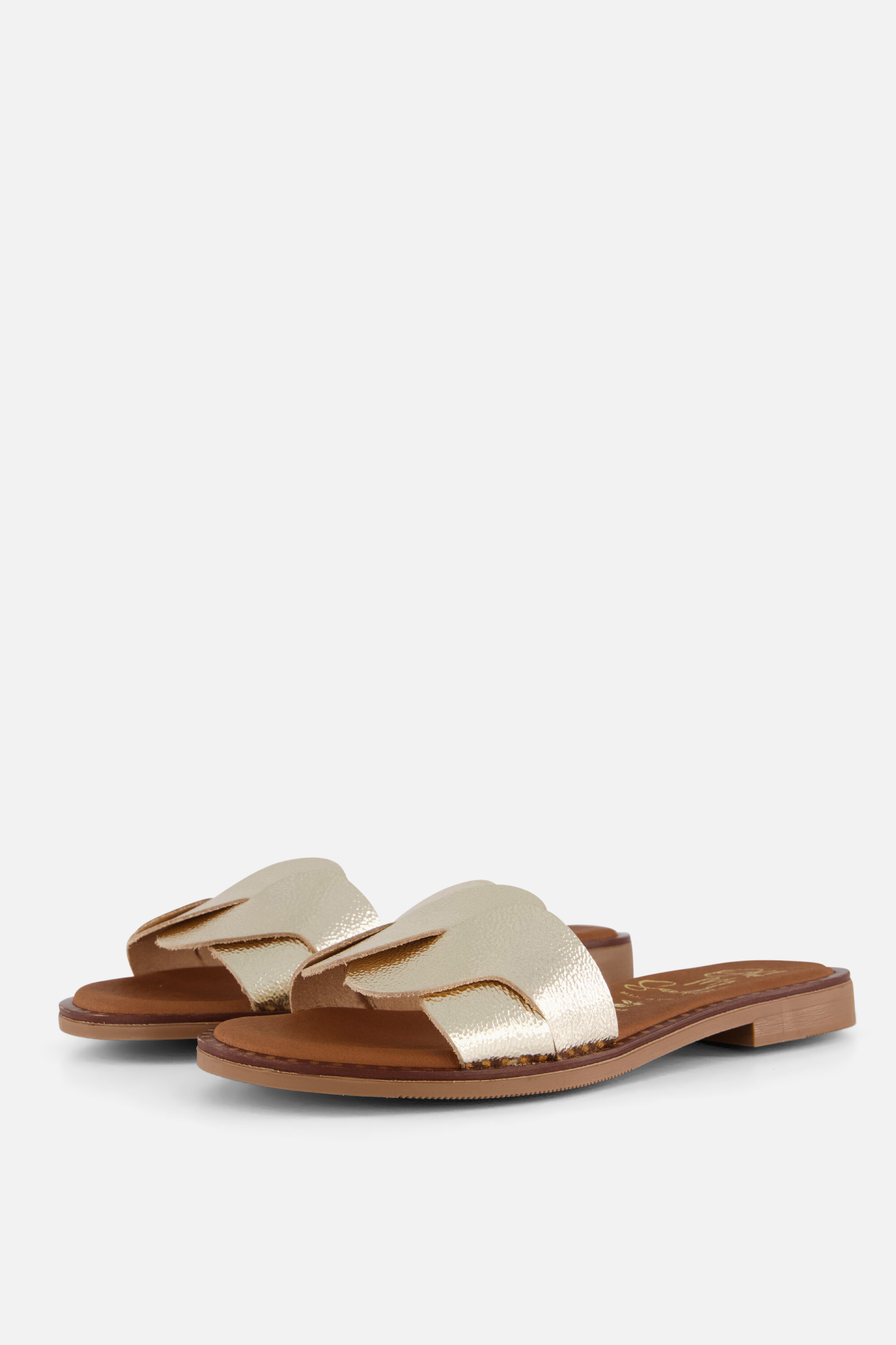Oh My Sandals Slippers goud Leer afbeelding 2