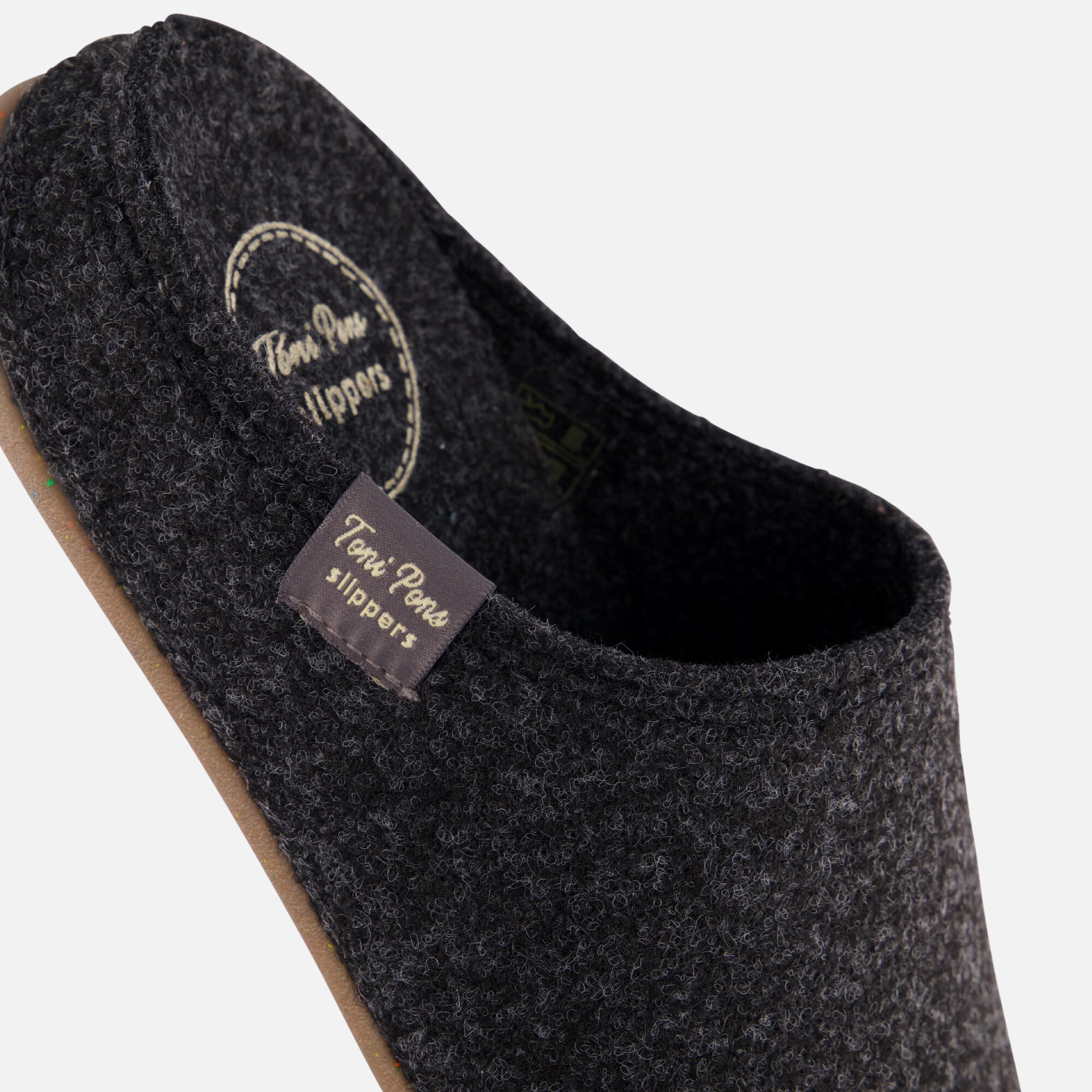 Toni Pons Pantoffels Mona zwart Vilt afbeelding 3