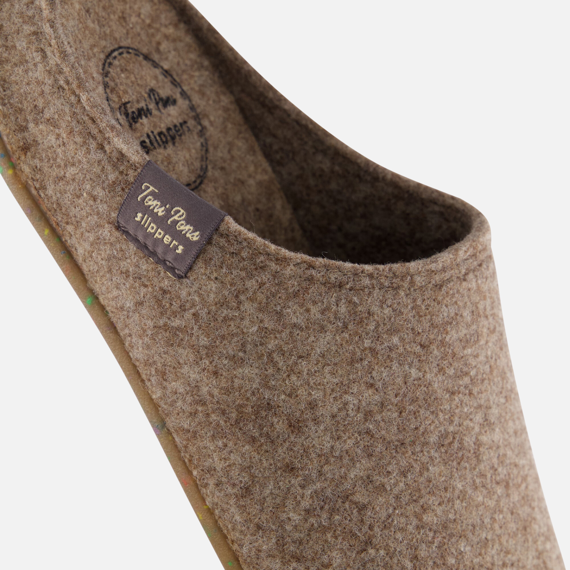 Toni Pons Pantoffels Mona taupe Vilt afbeelding 3