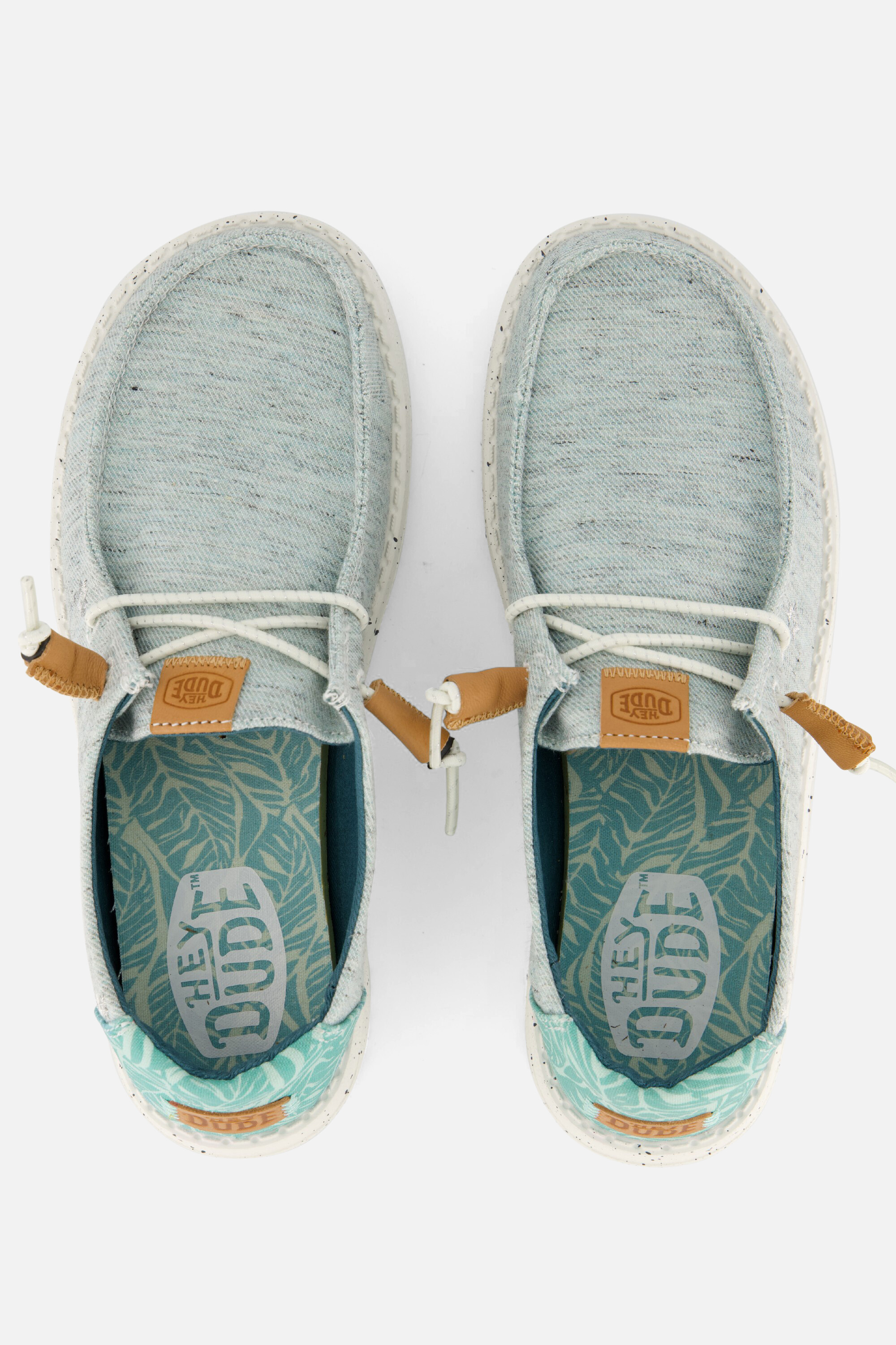 HEYDUDE Wendy Heathered Slub Instappers blauw afbeelding 2