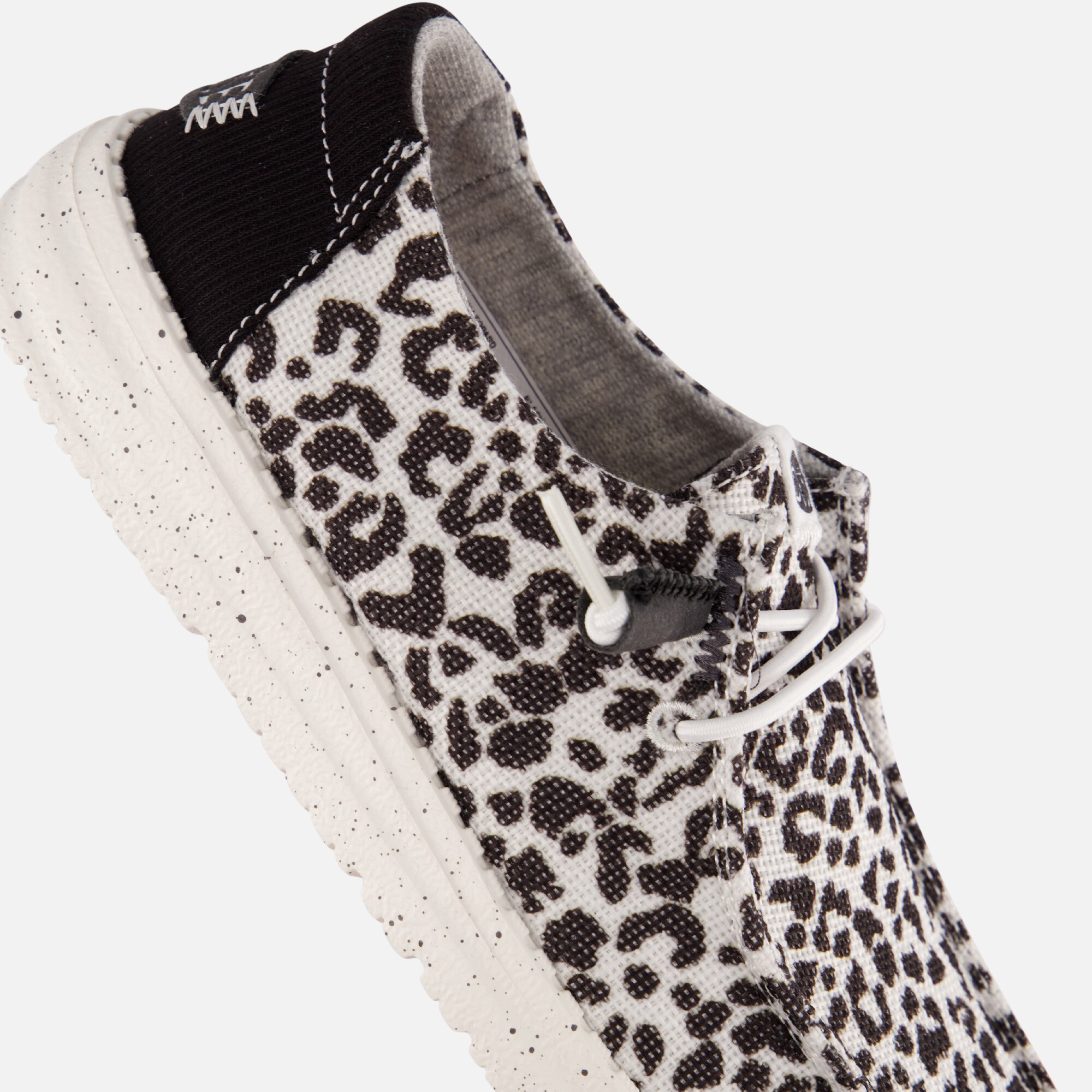 HEYDUDE Wendy Leopard Instappers zwart Canvas afbeelding 4