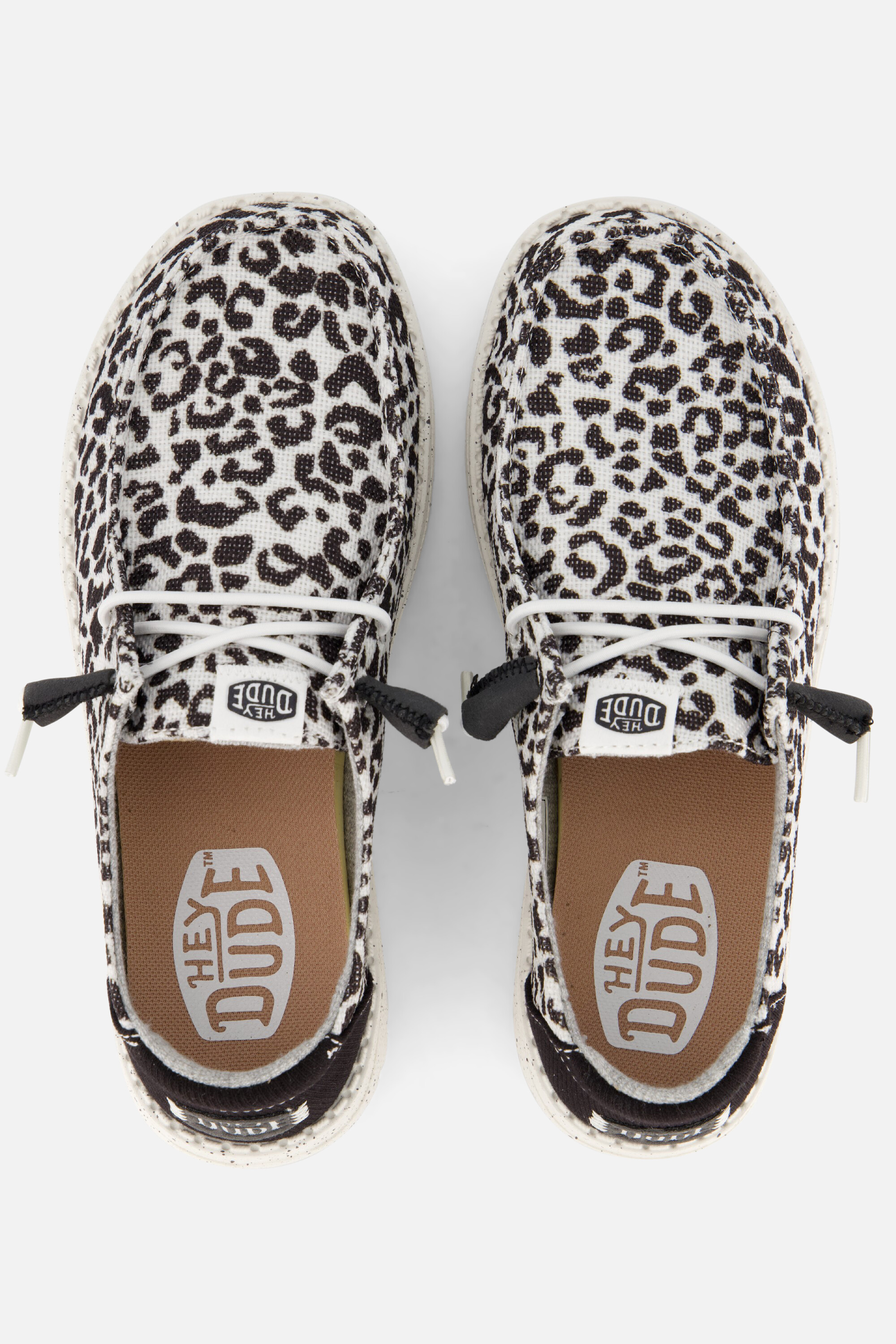 HEYDUDE Wendy Leopard Instappers zwart Canvas afbeelding 2