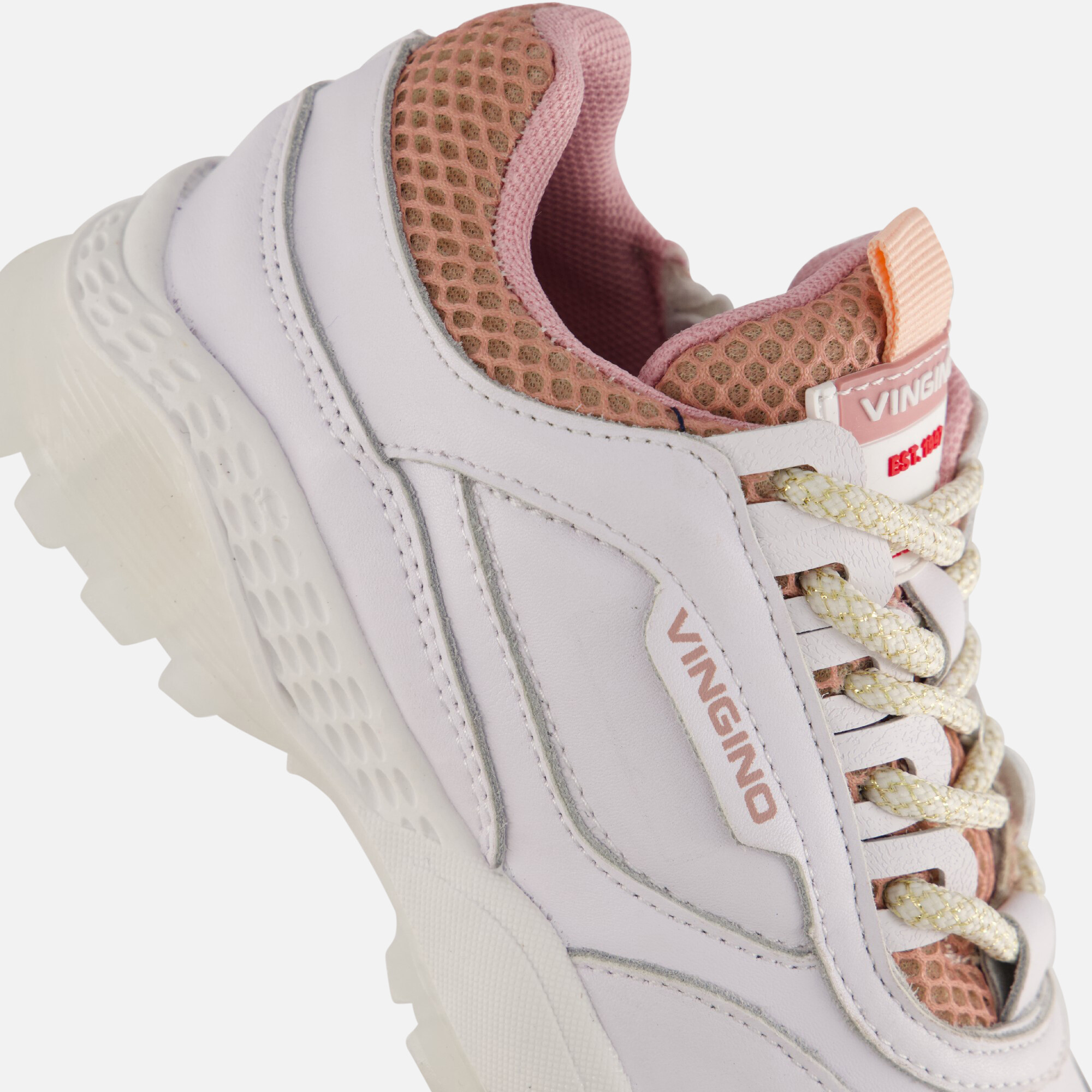 Vingino Fenna Lifestyle Runners wit Leer afbeelding 4