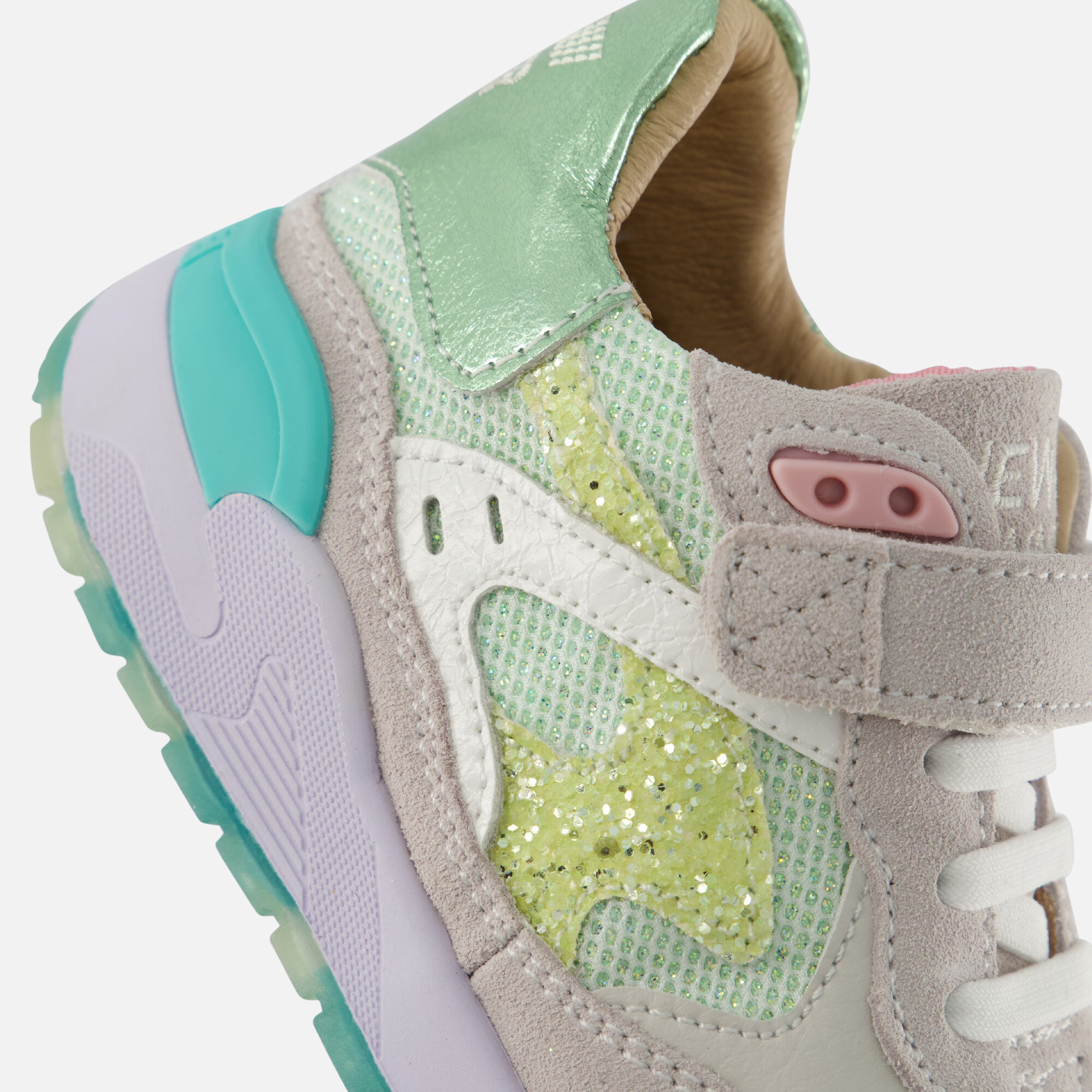 Shoesme Trainer Sneakers groen Leer afbeelding 4