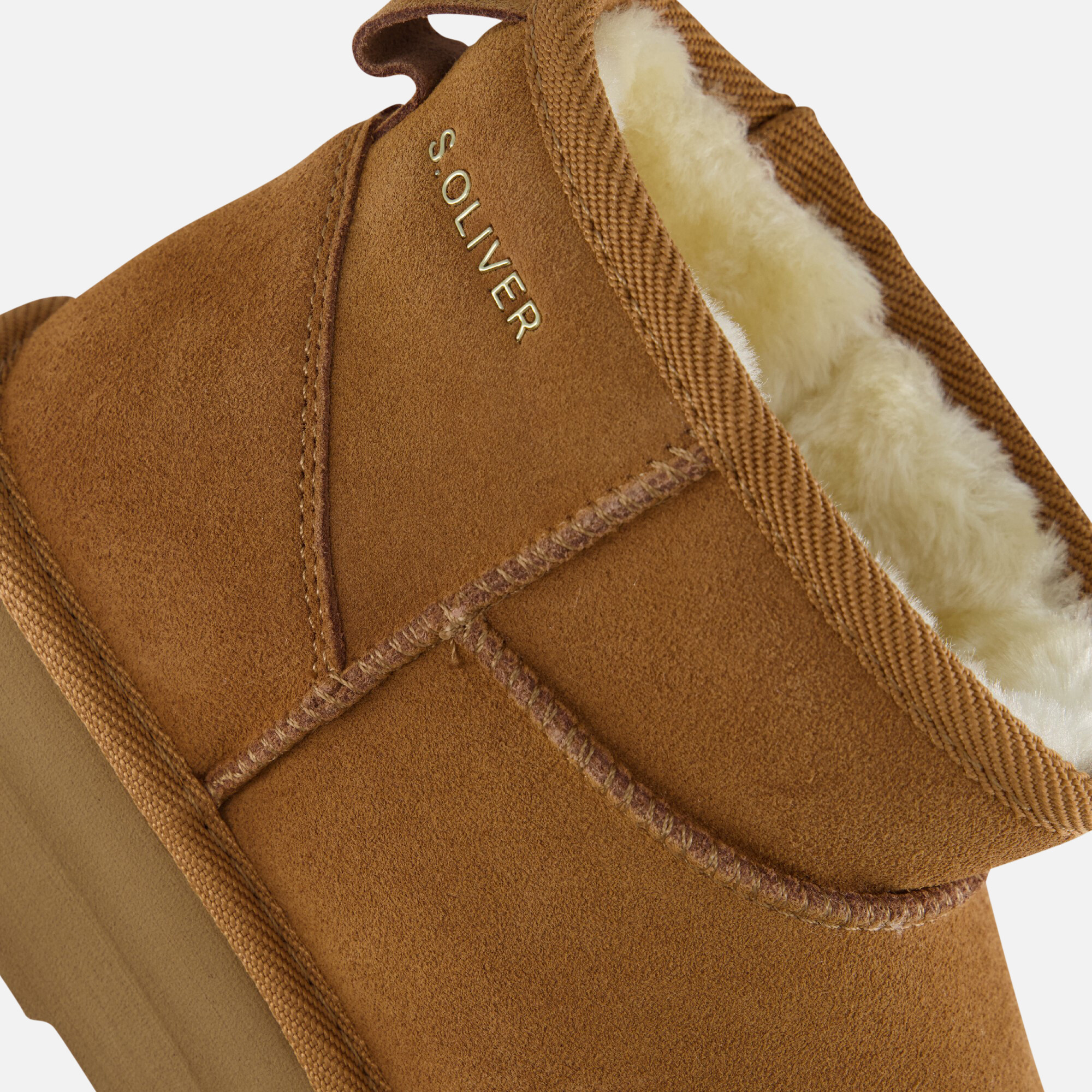 S.Oliver Plateau Gevoerde boots cognac Suede afbeelding 4