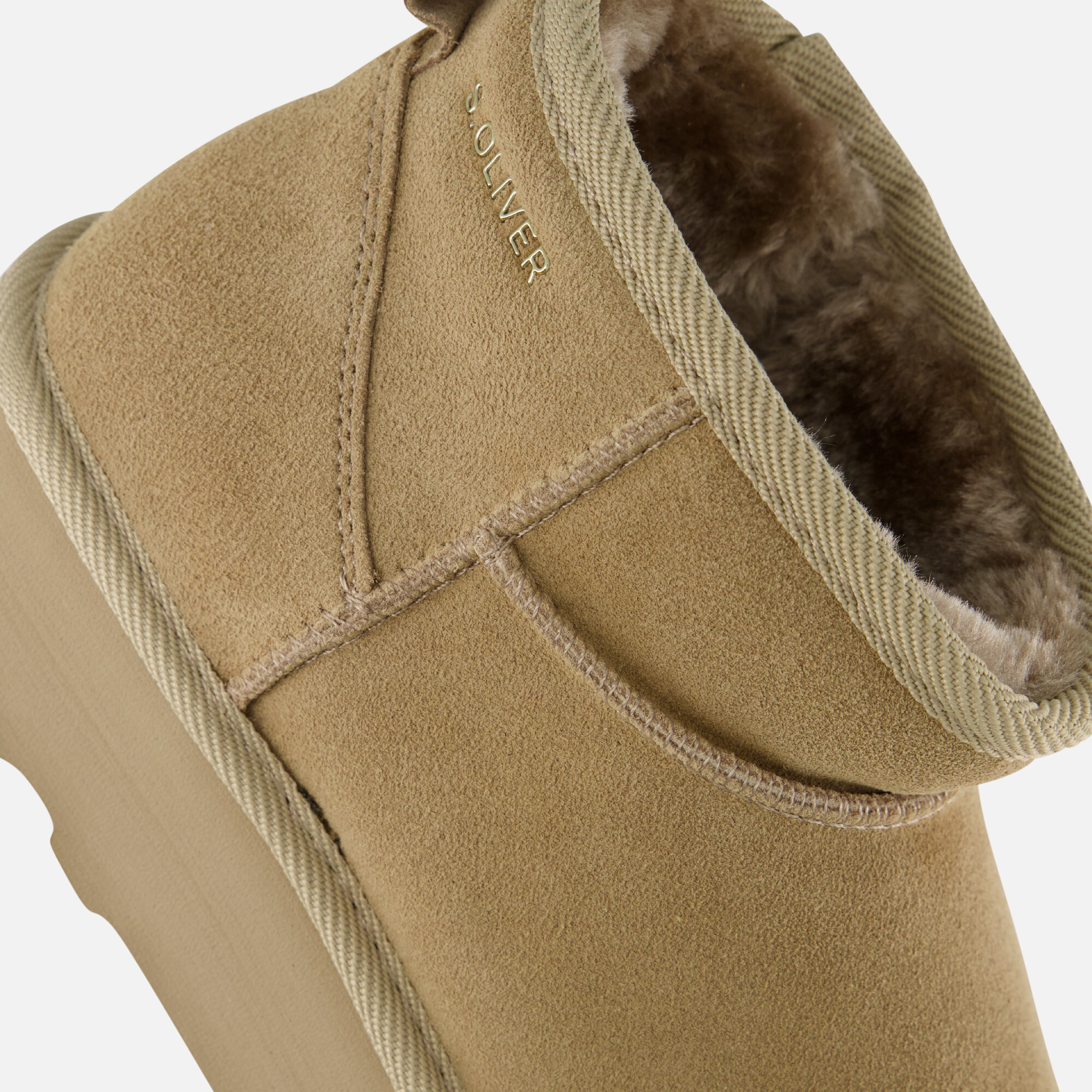 S.Oliver Plateau Gevoerde boots beige Suede afbeelding 4