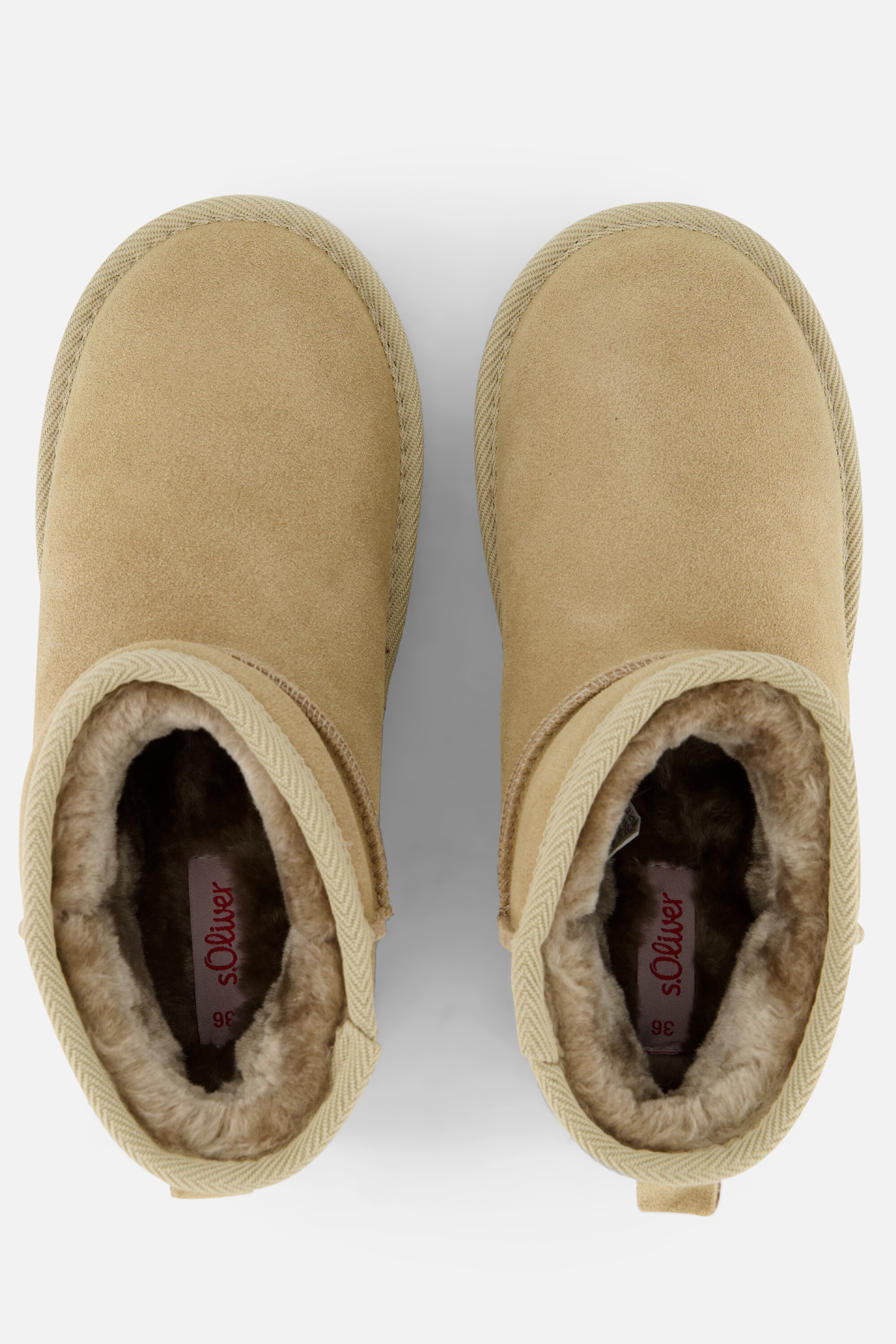 S.Oliver Plateau Gevoerde boots beige Suede afbeelding 2