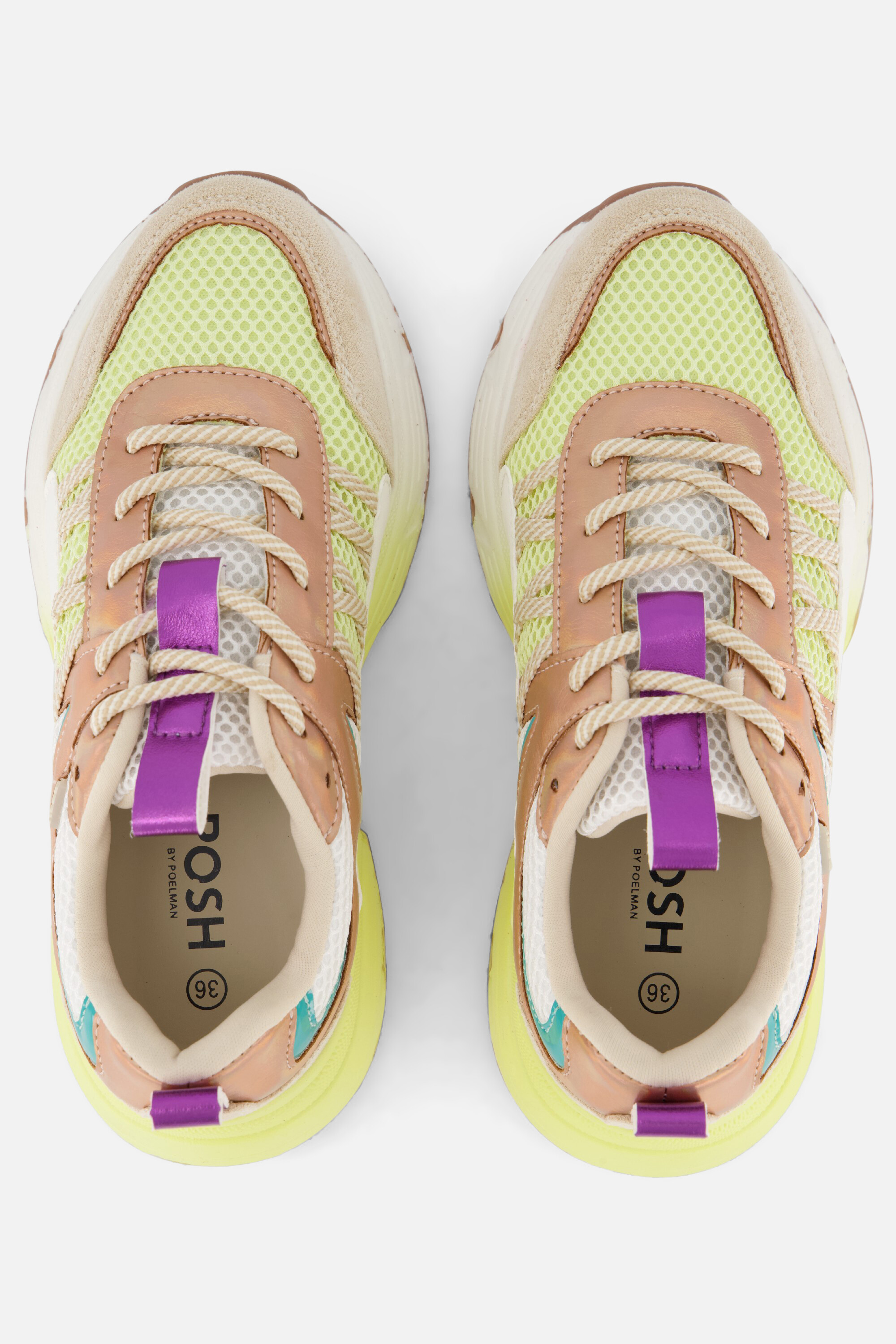 POSH by Poelman Sneakers beige Textiel afbeelding 3