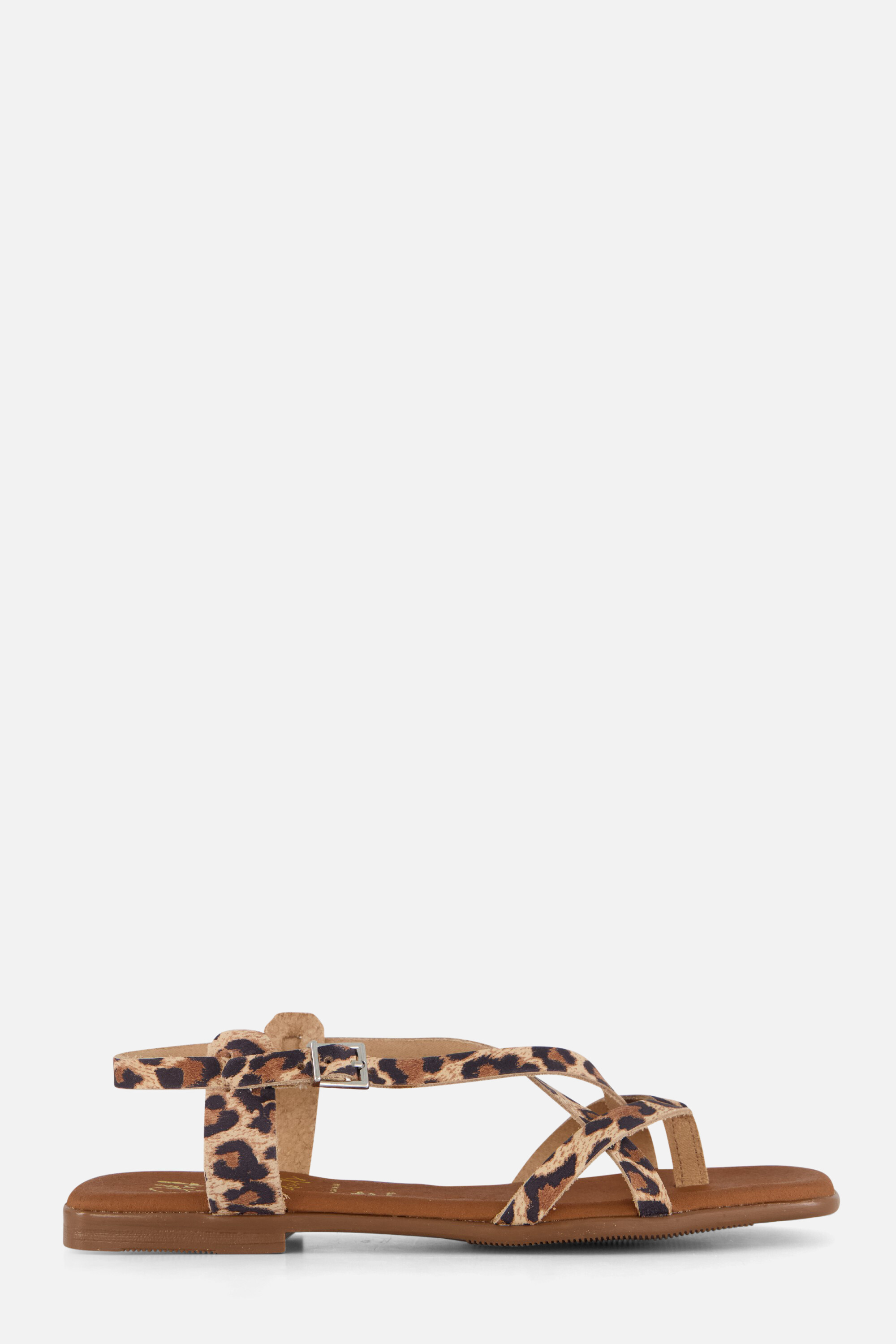 Oh My Sandals Leopard Sandalen beige Leer afbeelding 4