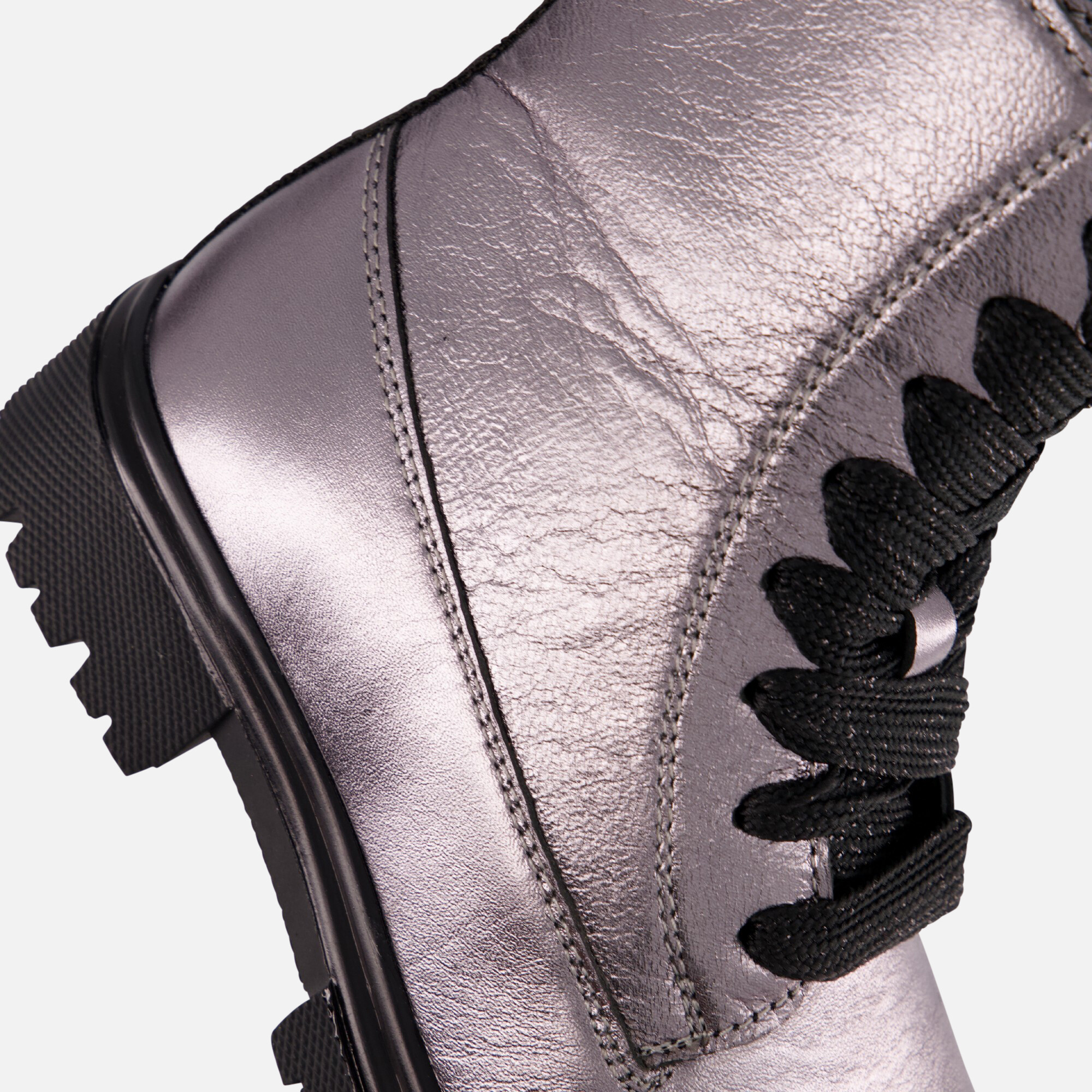 Muyters Veterboots zilver Leer afbeelding 4