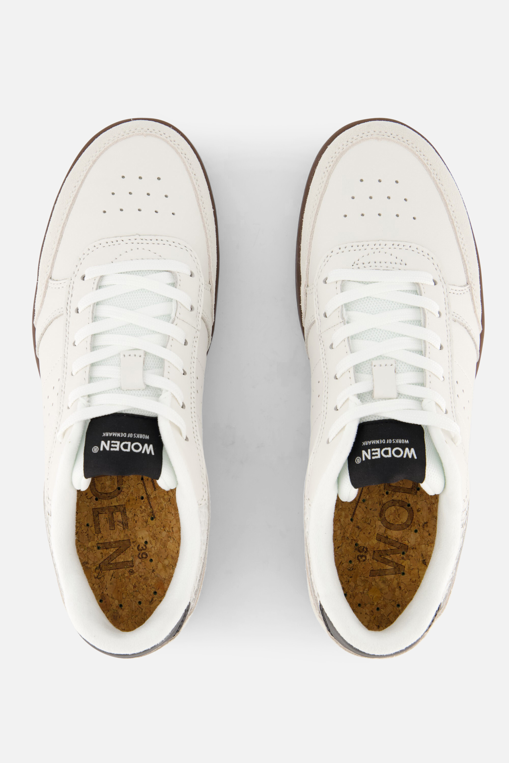 Woden Bjork Mix Sneakers wit Leer afbeelding 3