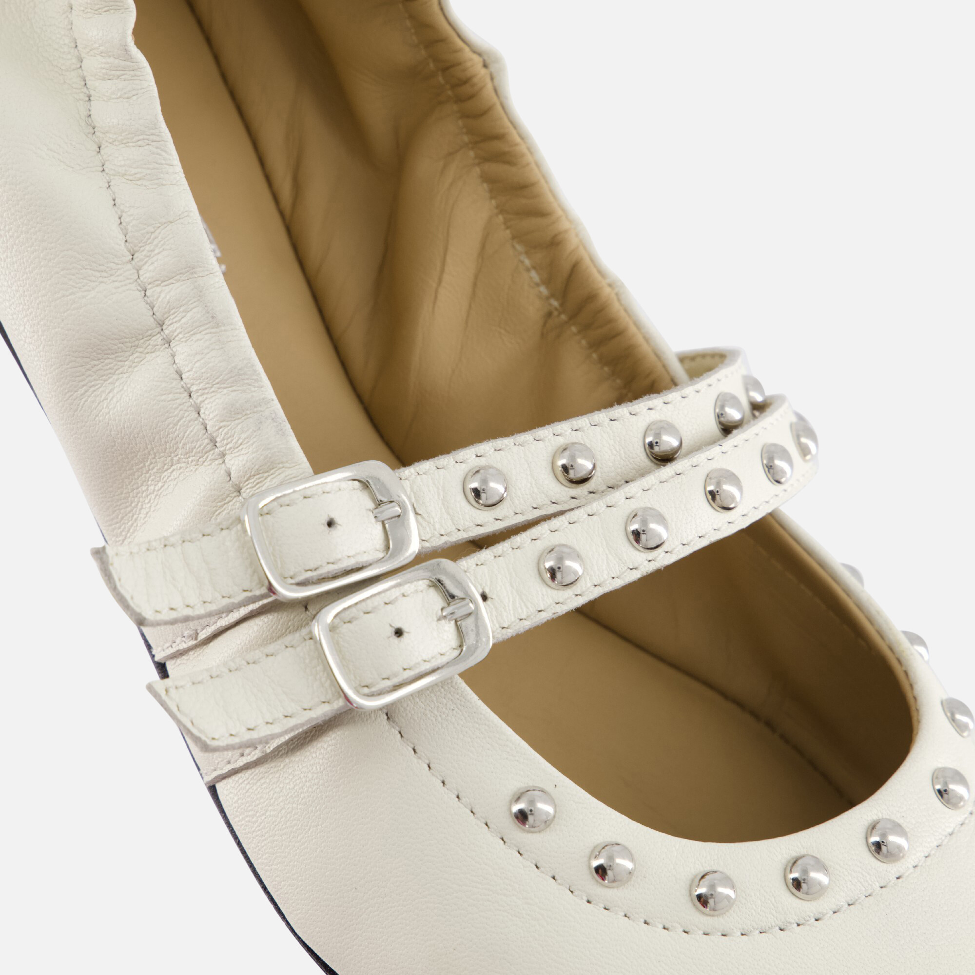 Linea Zeta Ballerina's beige Leer afbeelding 4