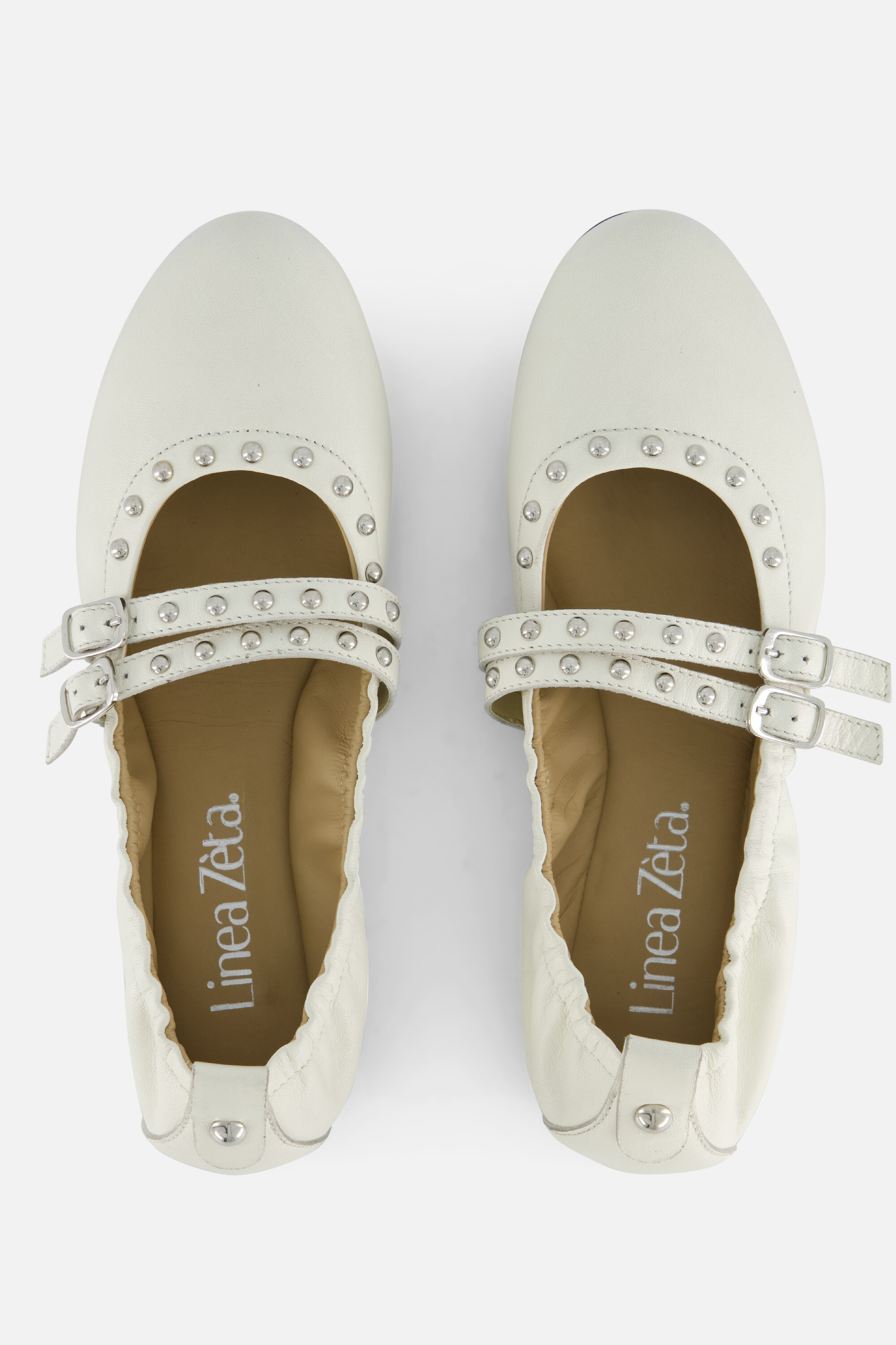 Linea Zeta Ballerina's beige Leer afbeelding 2