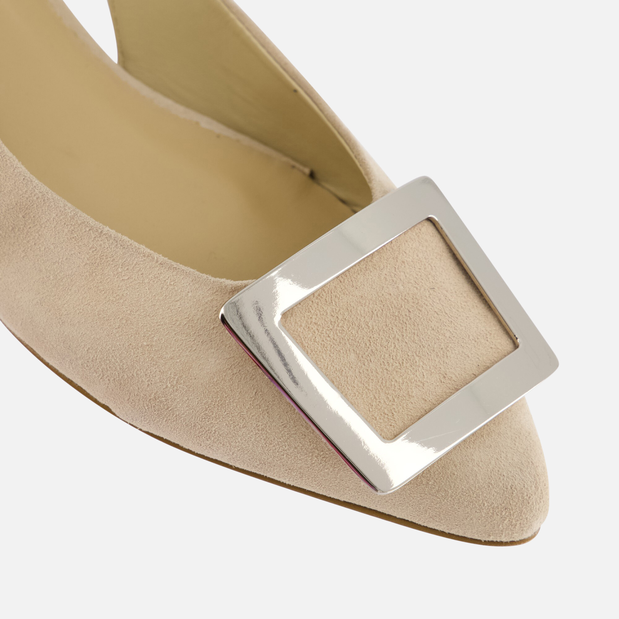 Linea Zeta Slingback Ballerina's beige Suede afbeelding 3