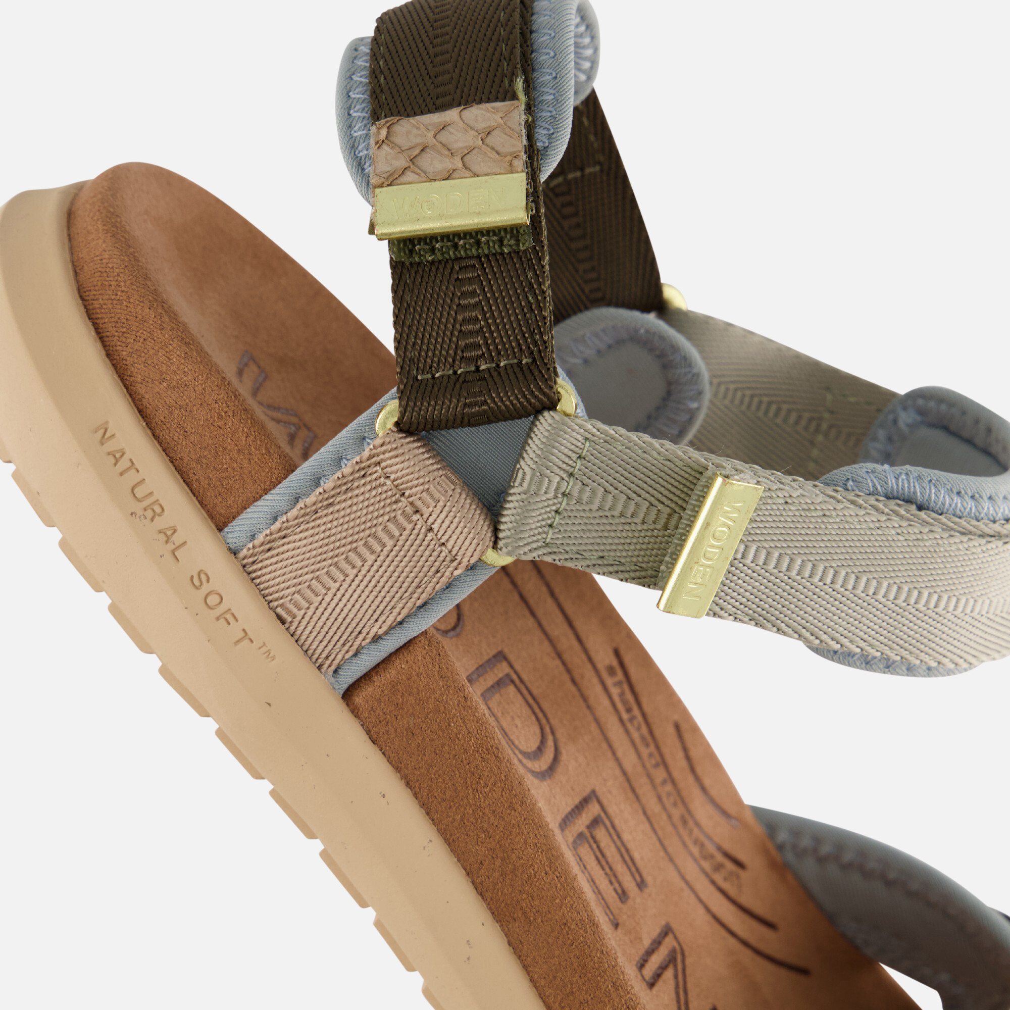 Woden Line Lite Sandalen bruin Textiel afbeelding 3