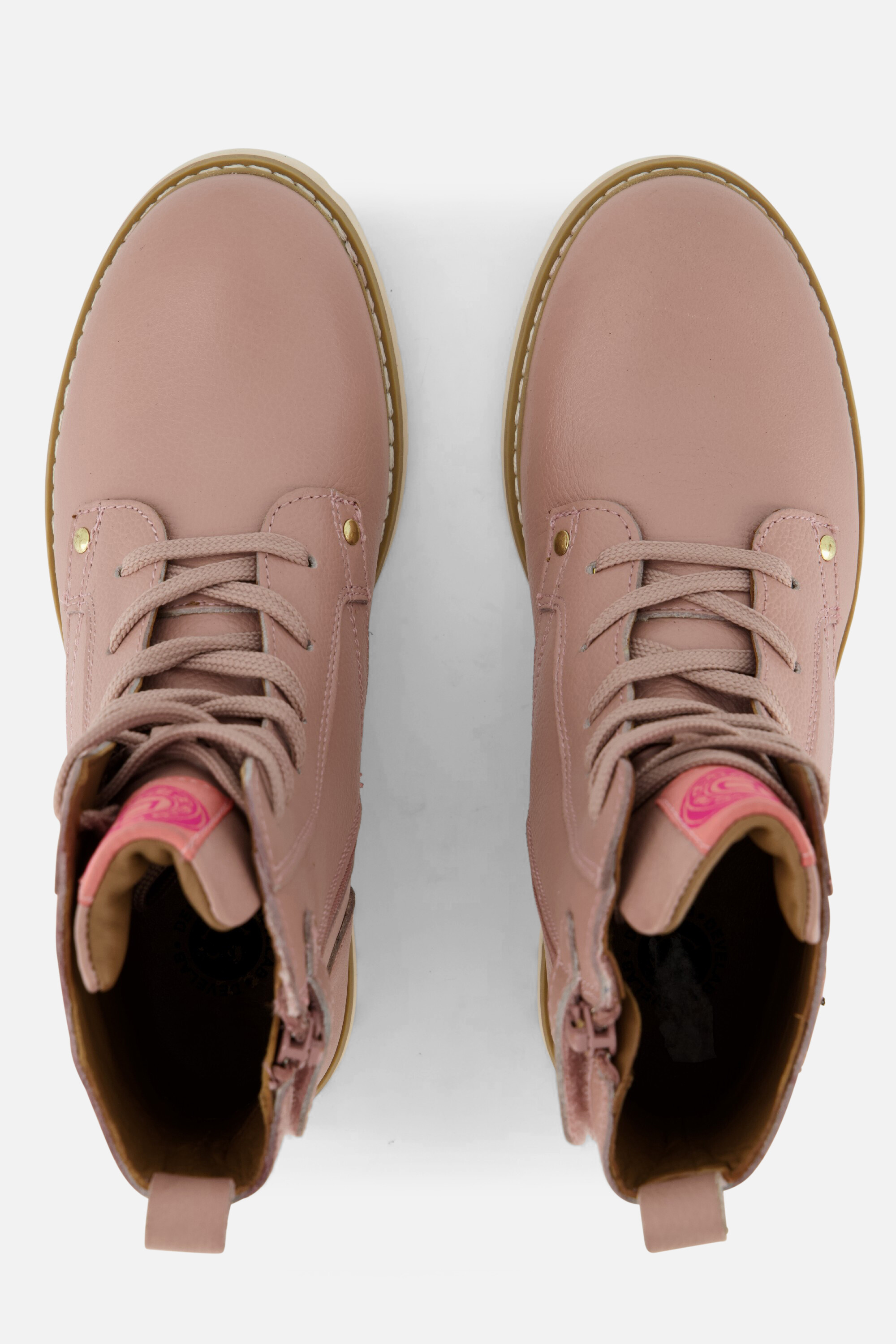 Develab Smiley Veterboots roze Leer afbeelding 2