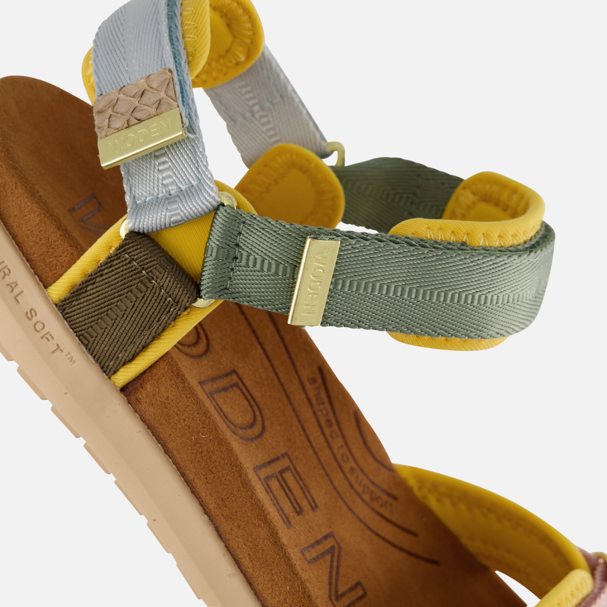 Woden Line Lite Sandalen groen Textiel afbeelding 3