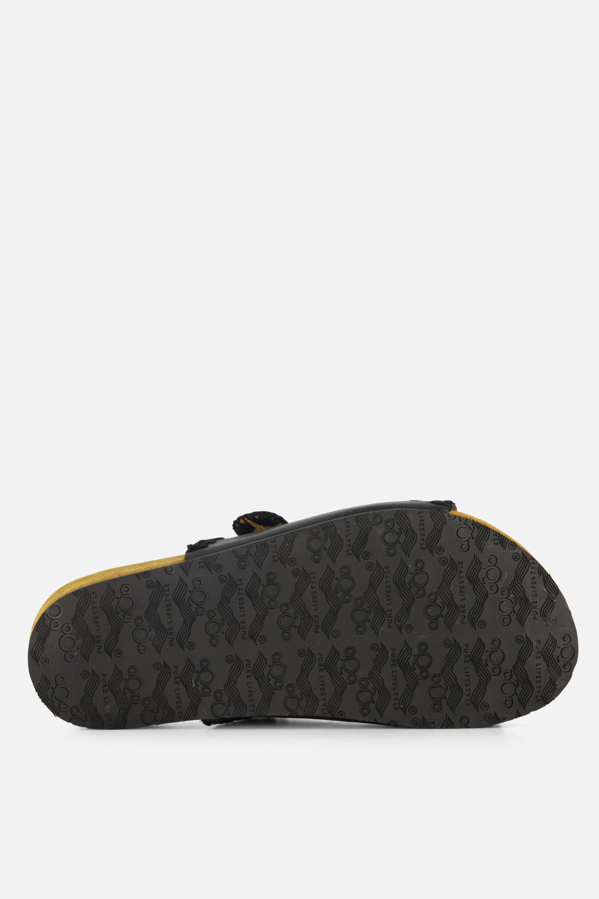 Aqa Slippers zwart Textiel afbeelding 2