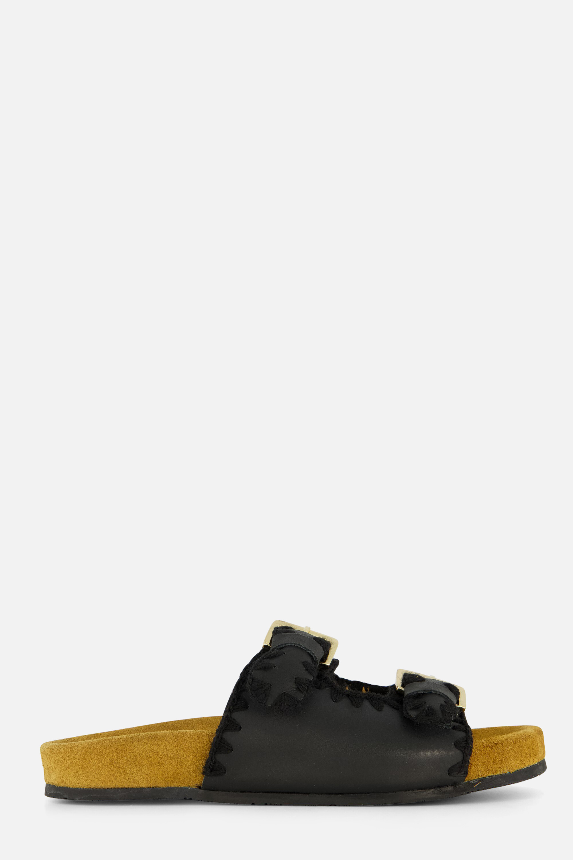 Aqa Slippers zwart Textiel afbeelding 4