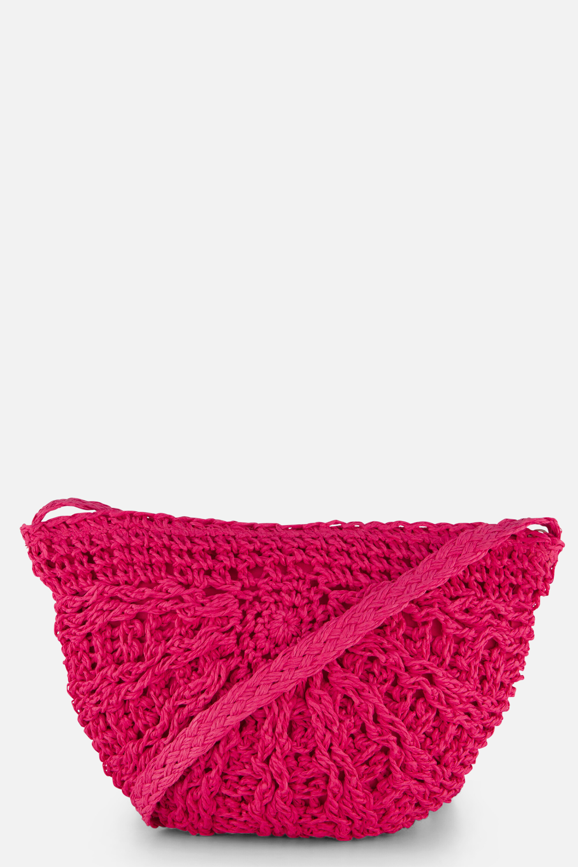 Sarlini Schoudertas Stro roze afbeelding 2