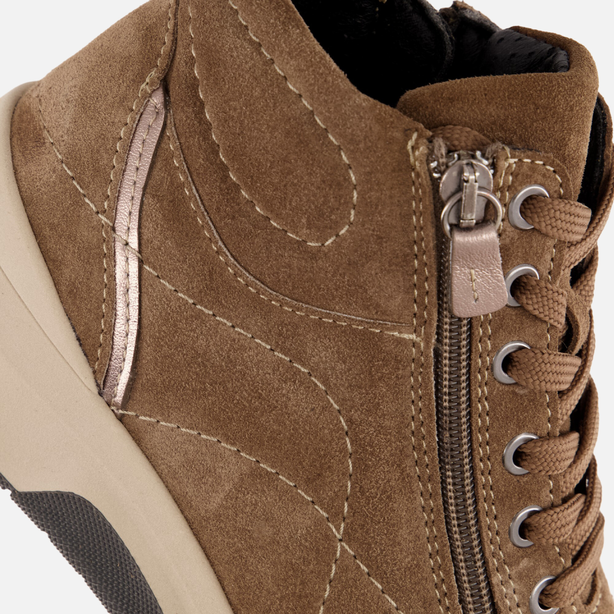 Feyn Veterboots zwart Suede afbeelding 4