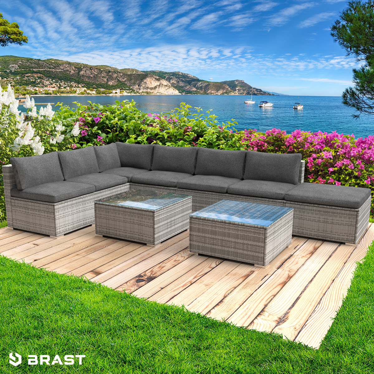 Brast RELAX Polyrattan Garden Lounge Set Gray