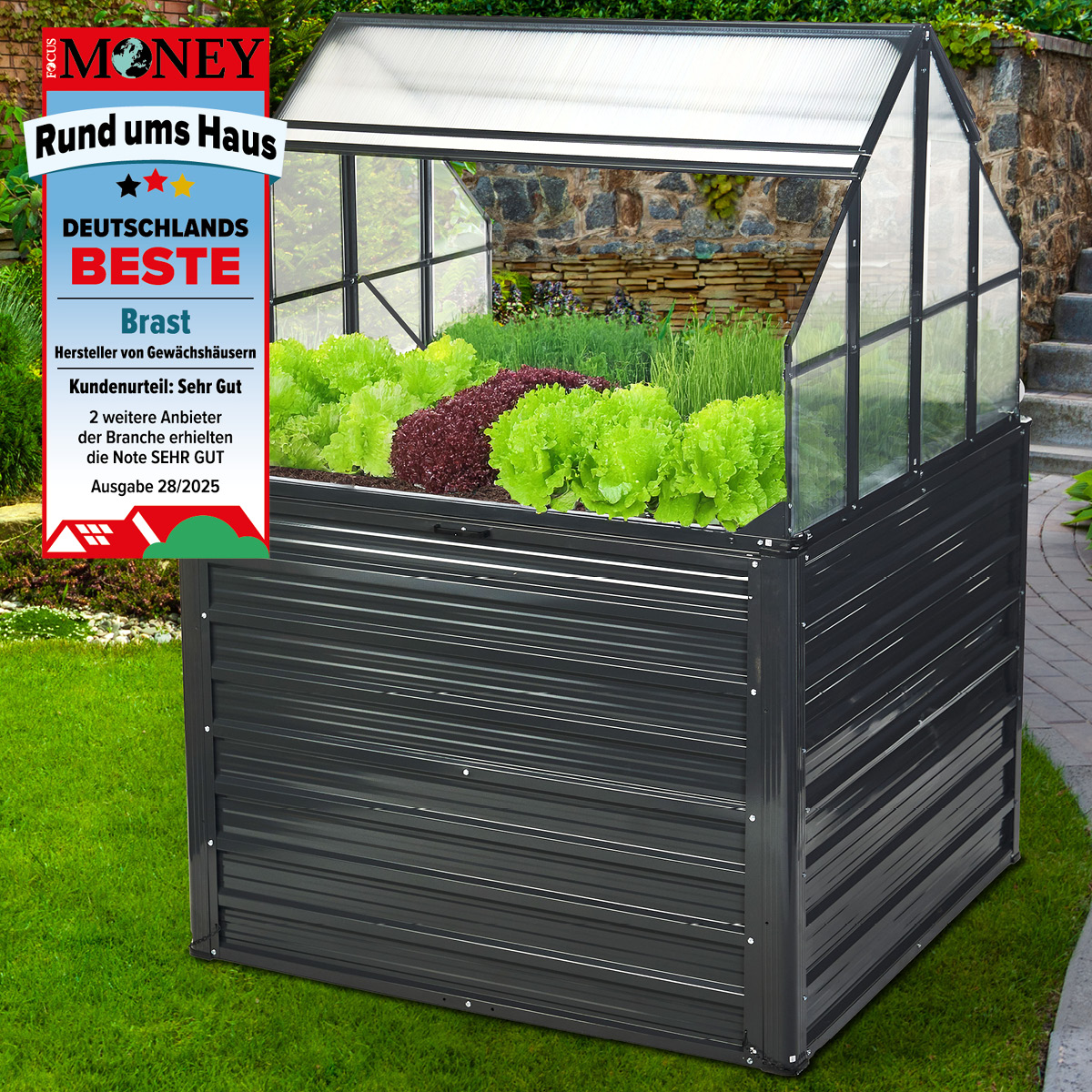 In1 Hochbeet mit Gewächshaus-Aufsatz Max