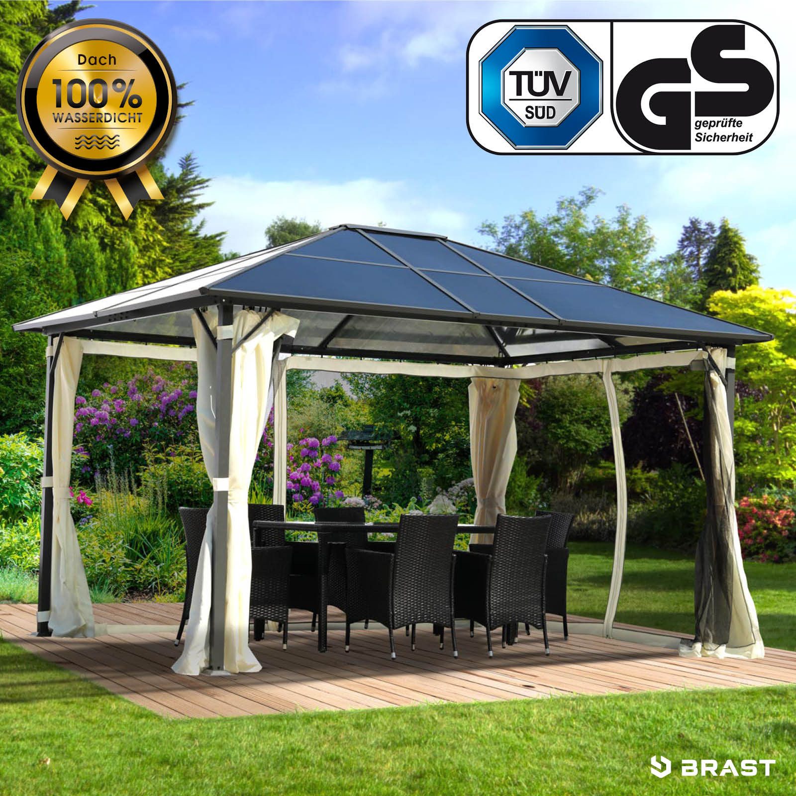BRAST Pavillon Aluminium 3x3m 3x4m 3,6x4,8m Garten Festzelt 2.Wahl