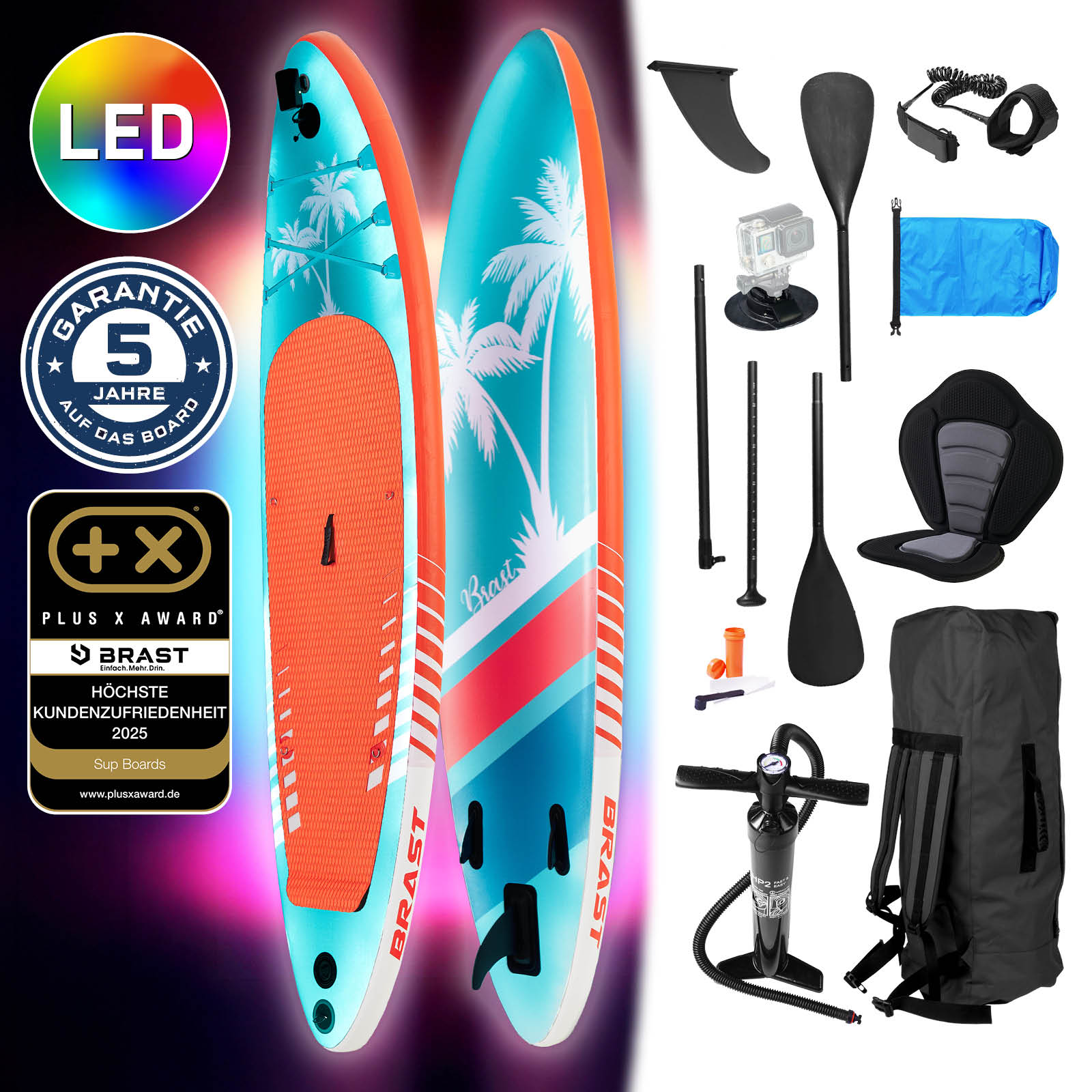 Brast SUP Board aufblasbar LED HAWAII 320