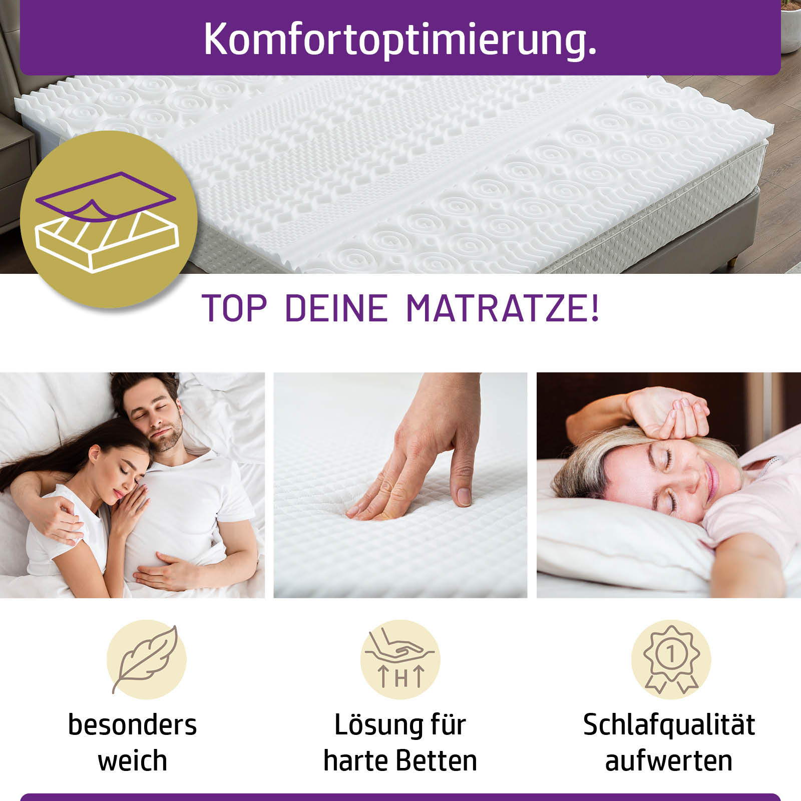 Verwunderlich Memory Schaum Topper Bilder