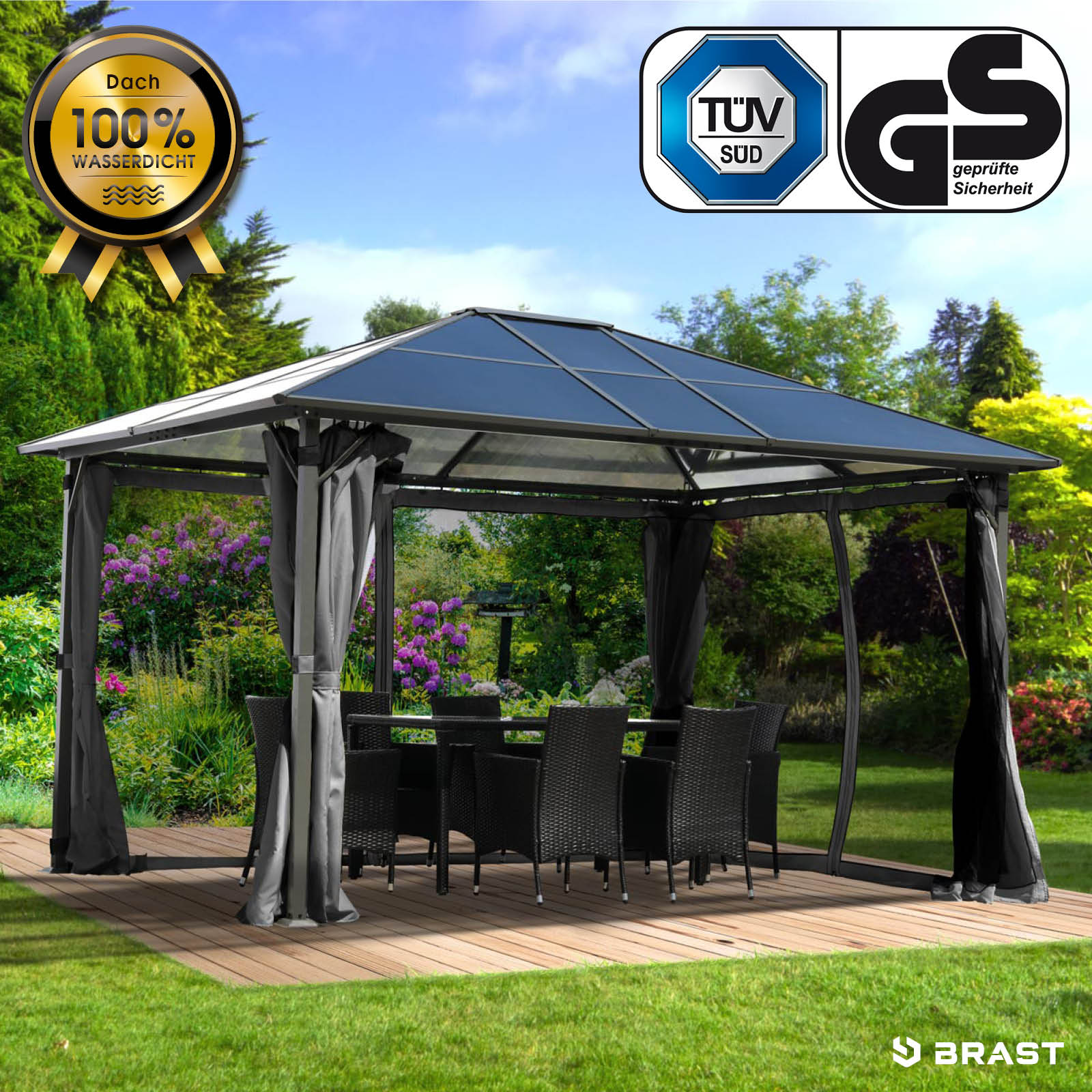 Alu-Pavillon SUMMERDREAM 3x4m grau