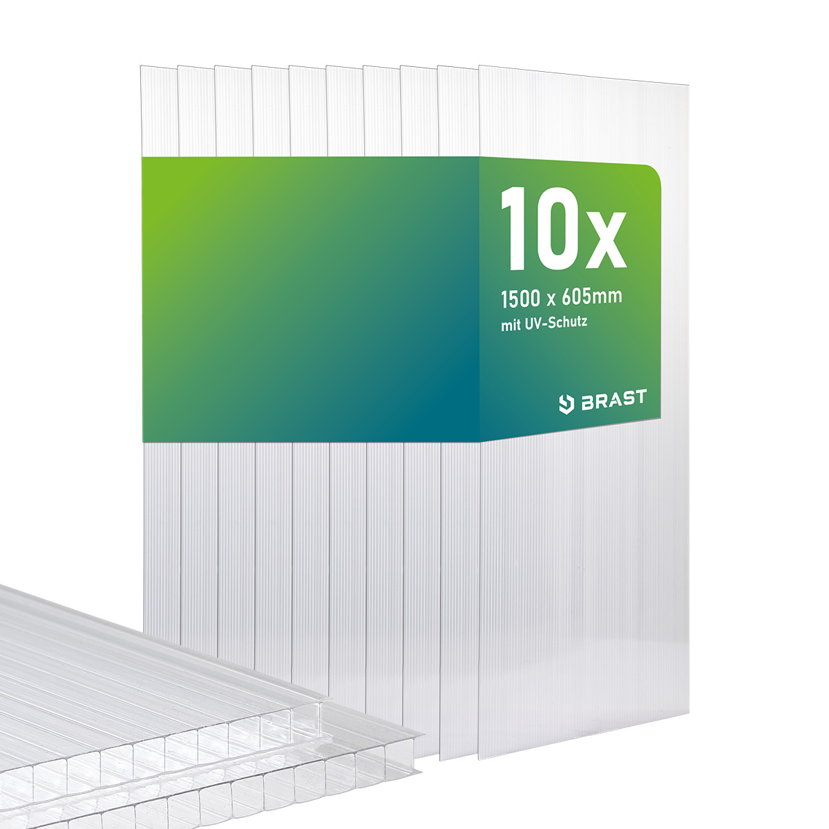 BRAST Hohlkammerplatten 10er Set 150x60,5 transparent