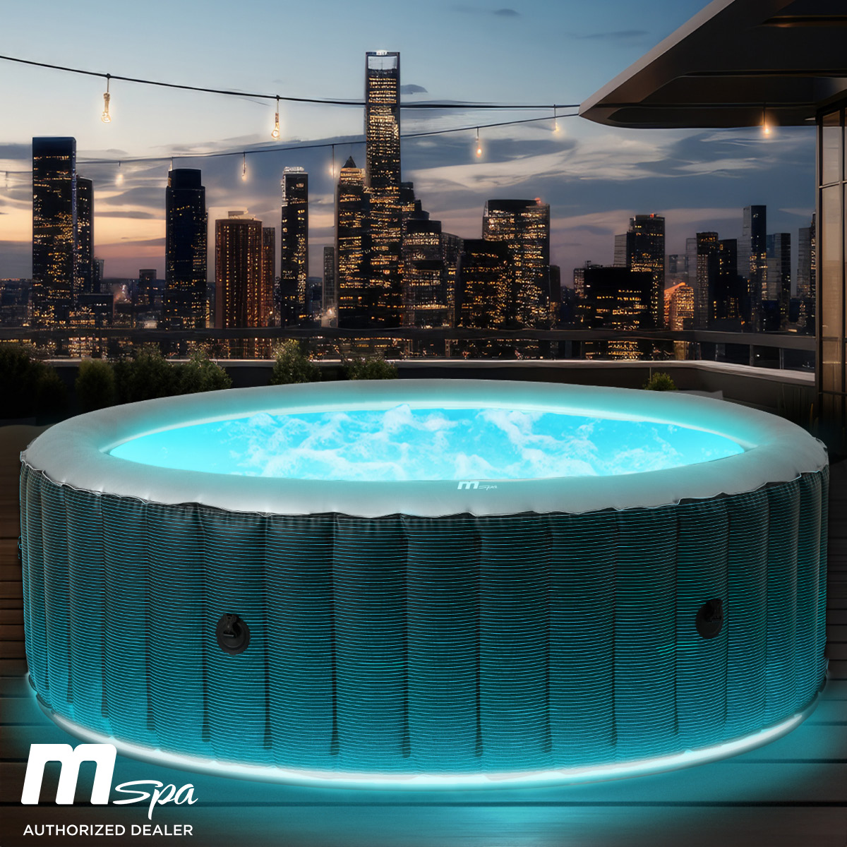 BRAST Aufblasbarer Whirlpool MSpa STARRY 6 Personen mit LED